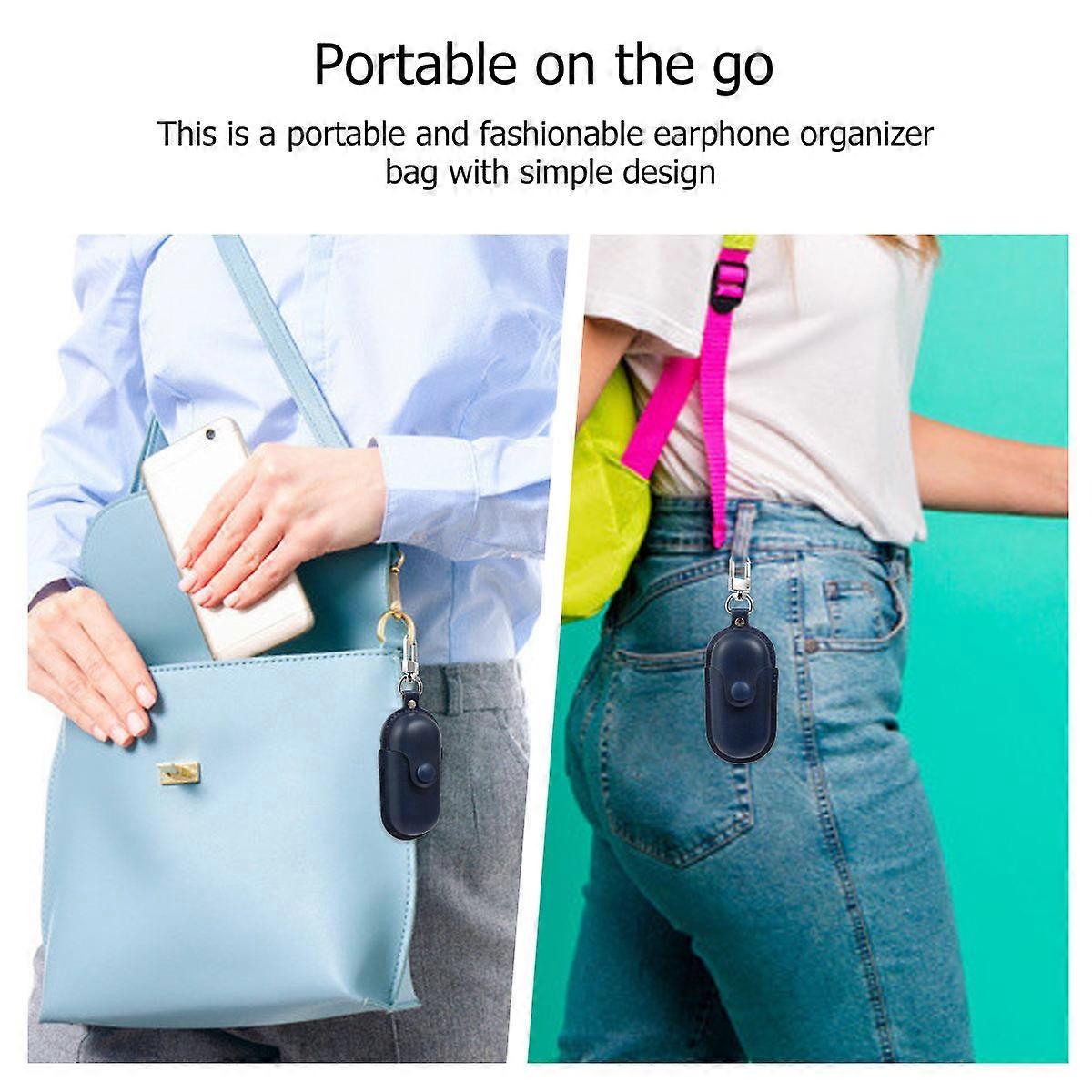 Earbud Holder Earphone Organizer Bag Hiking Scratch Proof Leather 1Pc