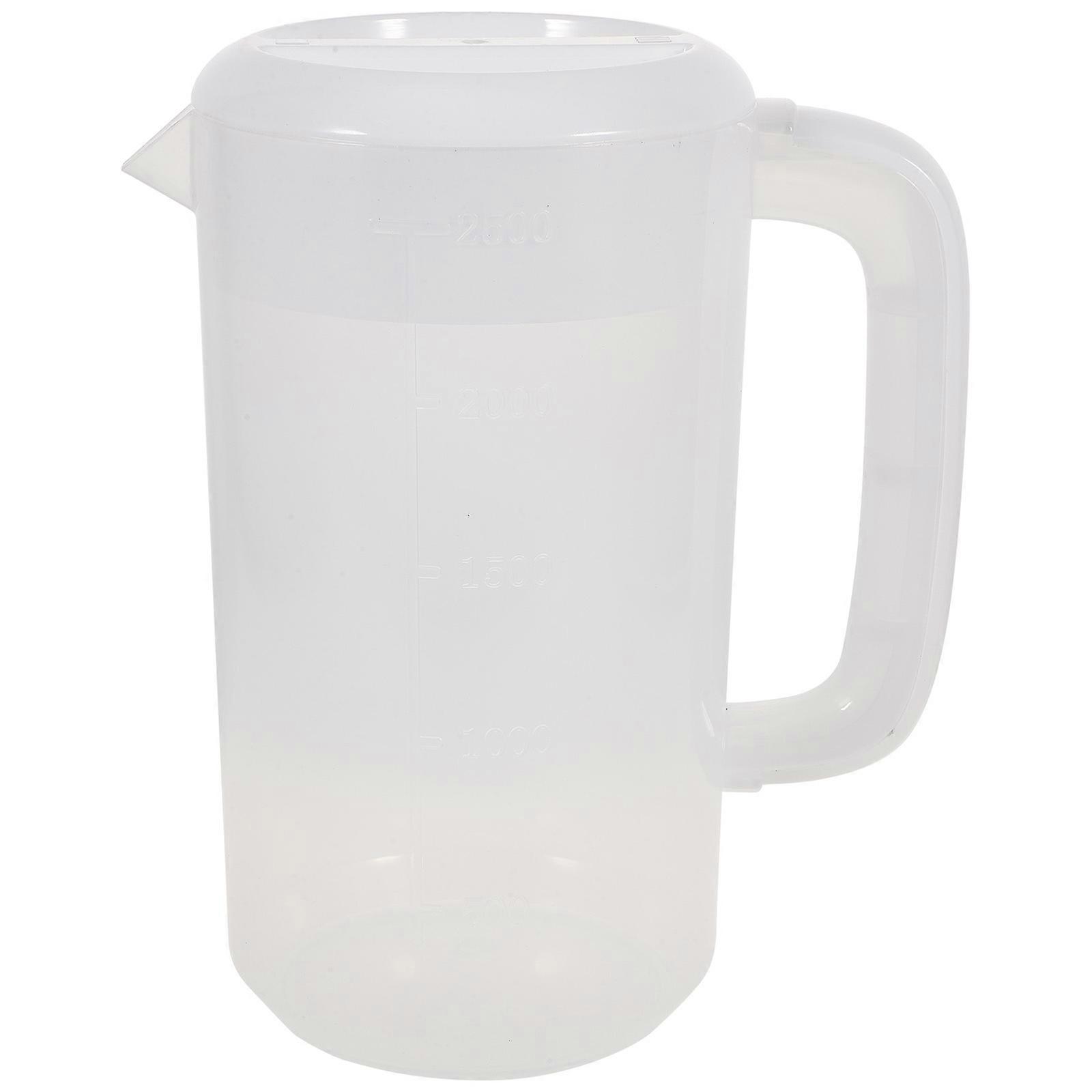 Large Capacity Kettle Measuring Pitcher for Beverage Storing Cold and Hot Resistant 2500ml White 1Set