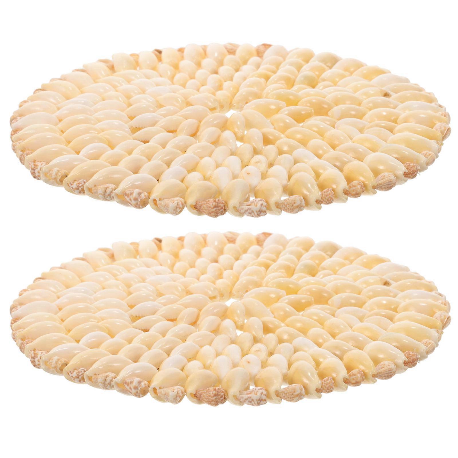 3pcs Natural Shell Coasters for Coffee, Tea   Rustic Beach Themed Drink Mats for Home Table Protection & Decor