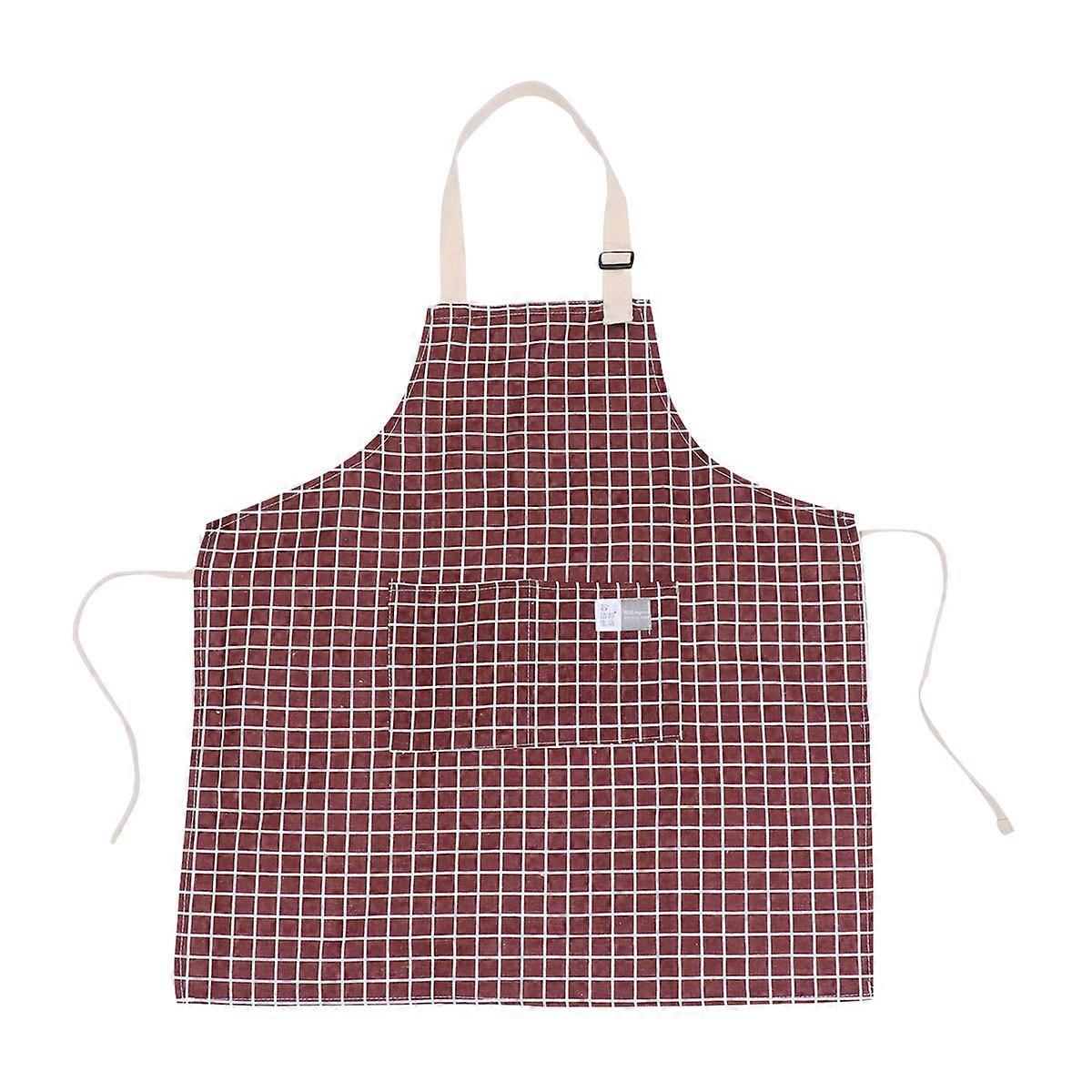 Halter Adjustable Chef Apron Baking Gardening Home Commercial Use Coffee Color Comfortable 1Set