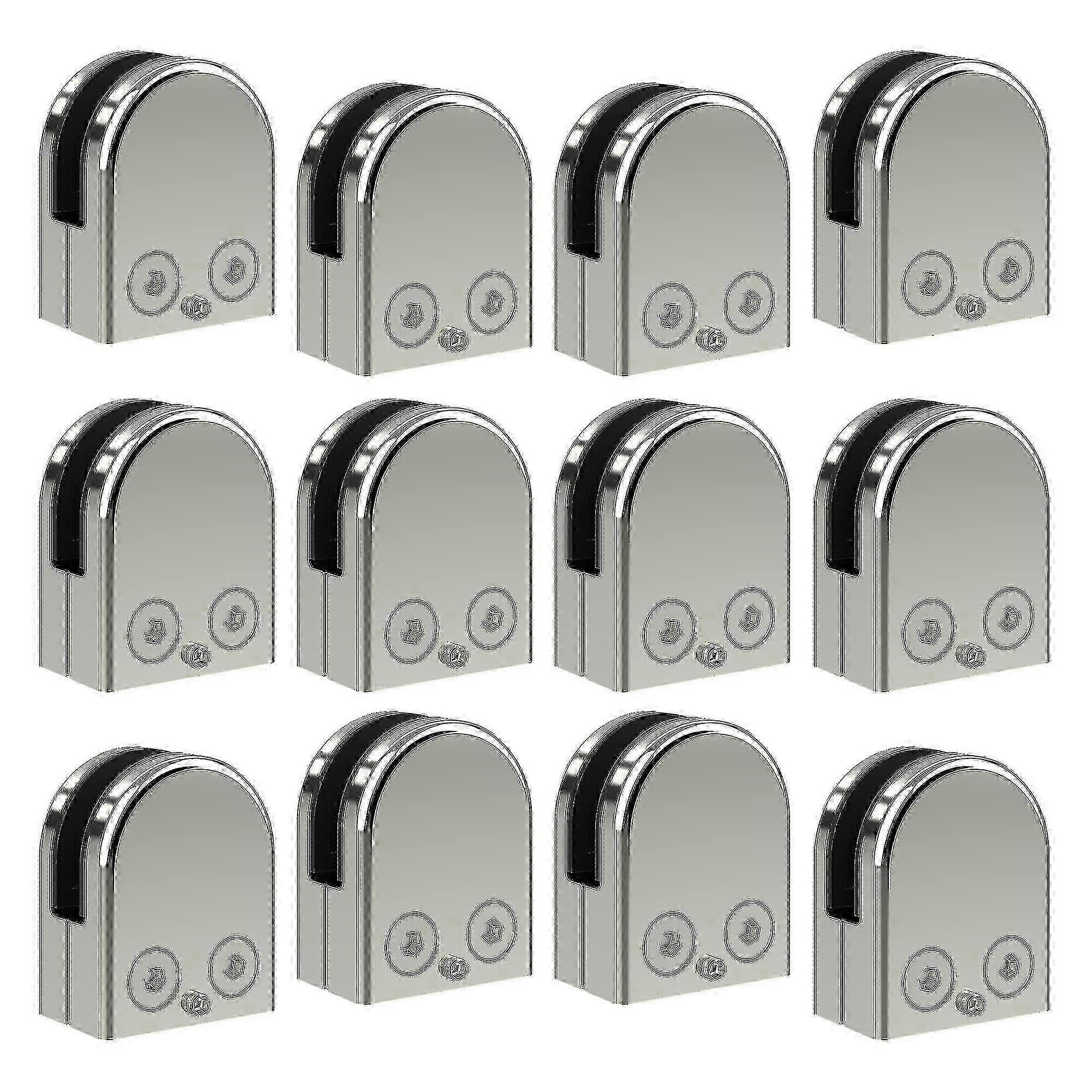 Grampos de vidro de 6-8 mm, 8-10 mm e 10-12 mm, pacote com 4 ou 12 unidades, em aço inoxidável 304, para balaustradas, janelas e escadas.