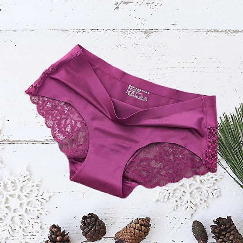 Ice Silk Underwear Women's Midwaist Without Trace Sexy Breathable Ultra-thin Women Briefs