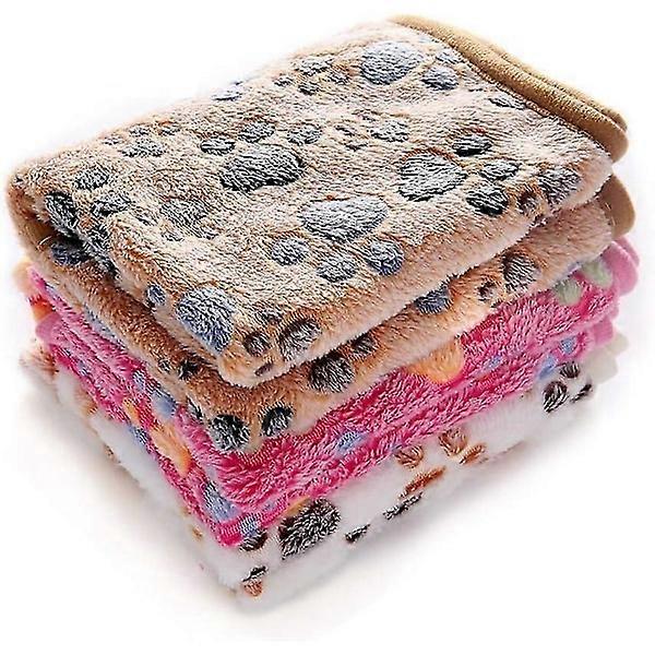 2025 New 3-piece Large Paw Dog/Cat Ultra Soft Plush Blanket (104 * 76cm), pet supplies