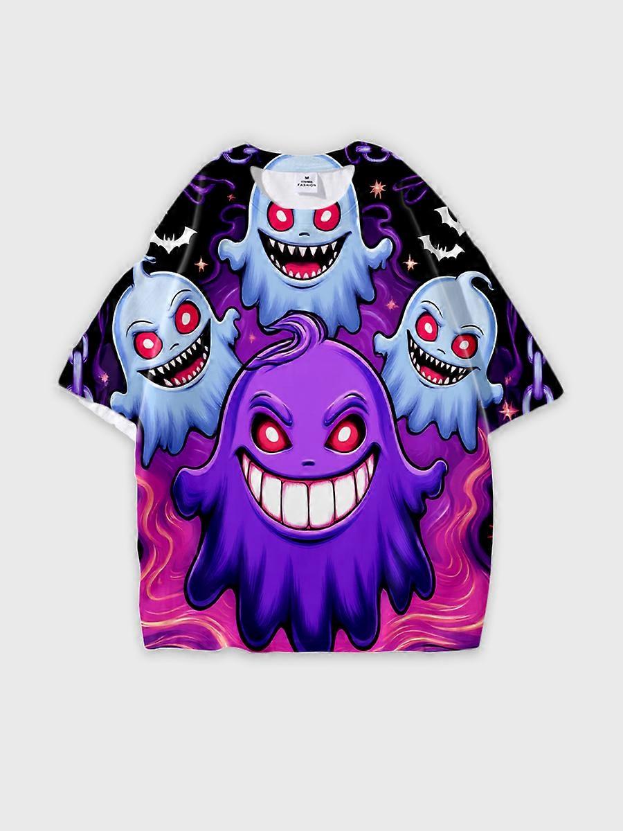 T-shirt round neck Pattern loose short sleeve N3133