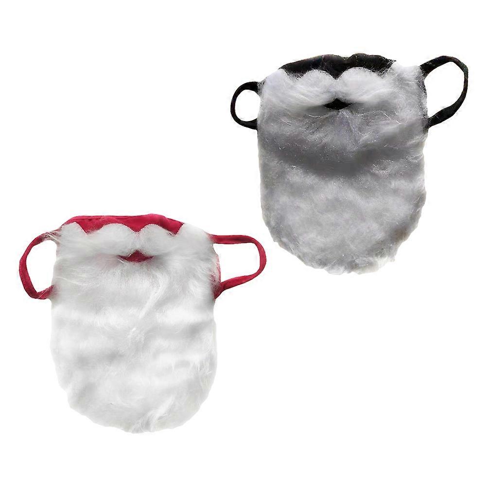 High-Quality Santa Claus Cosplay Prop Beard Shape Suitable For Stage Performance 2Pcs