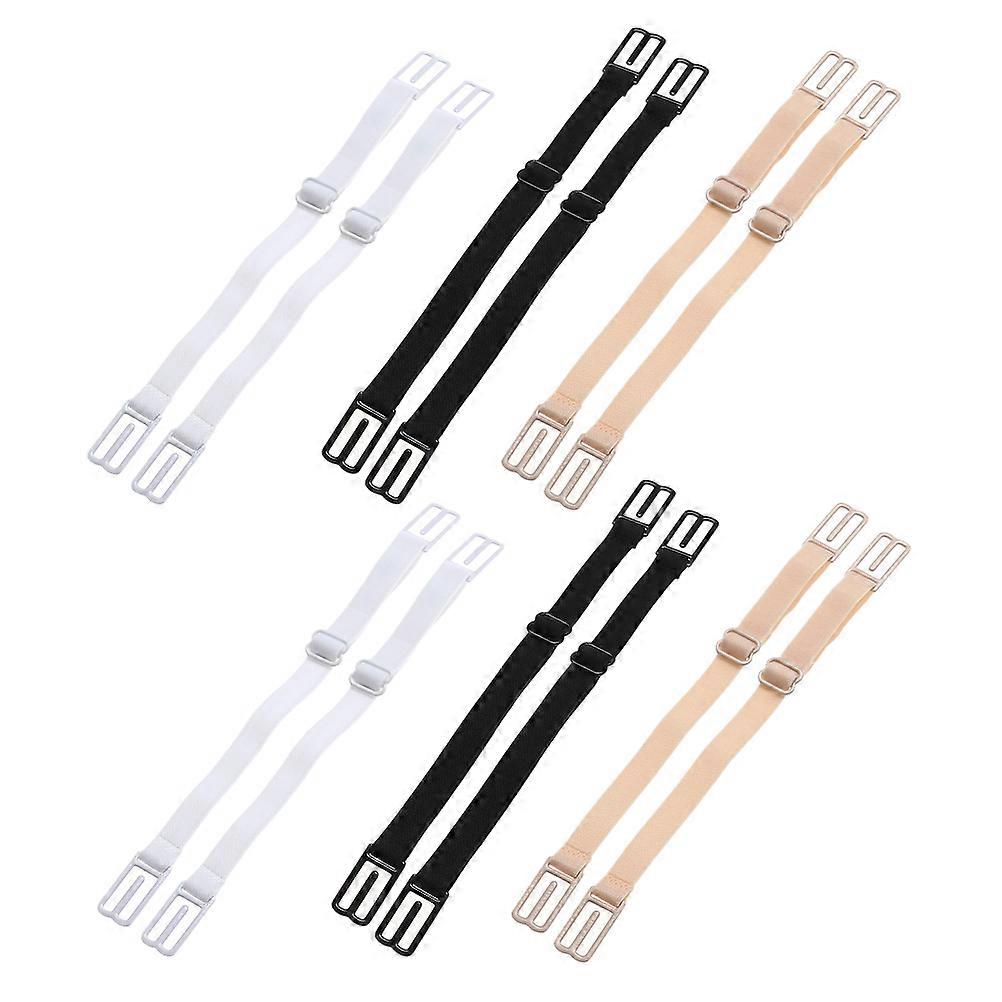 Adjustable Nonslip Bra Straps Set of 6 Assorted Color Elastic Replacement Shoulder Straps for Bra Use