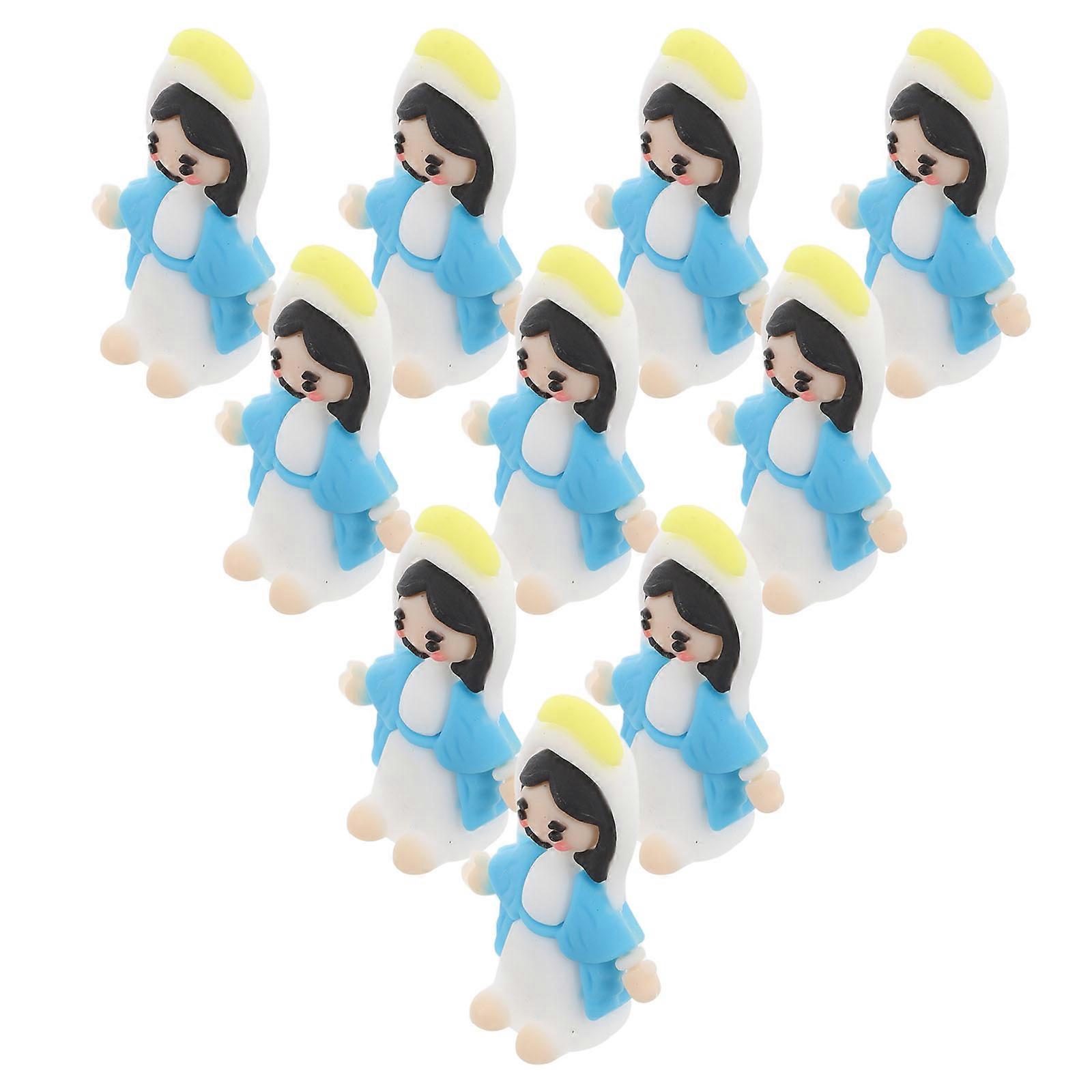 Blue PVC Figurines for Decoration Mini Plastic Ornaments Compact Design for Cake Decorations and Small Spaces 10 Pieces