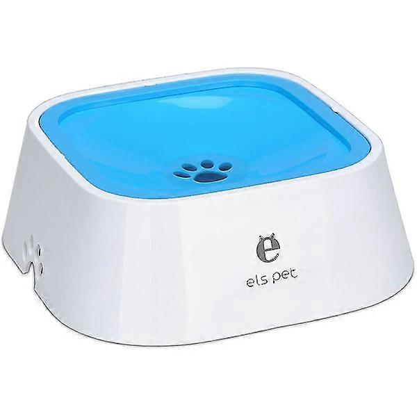 Floating Pet Water Bowl, 1.5L Slow Water Dispenser No Spill, Anti-overflow, Anti-choking, Automatic Feeder Bowl for Dog Cat Puppy (Blue)