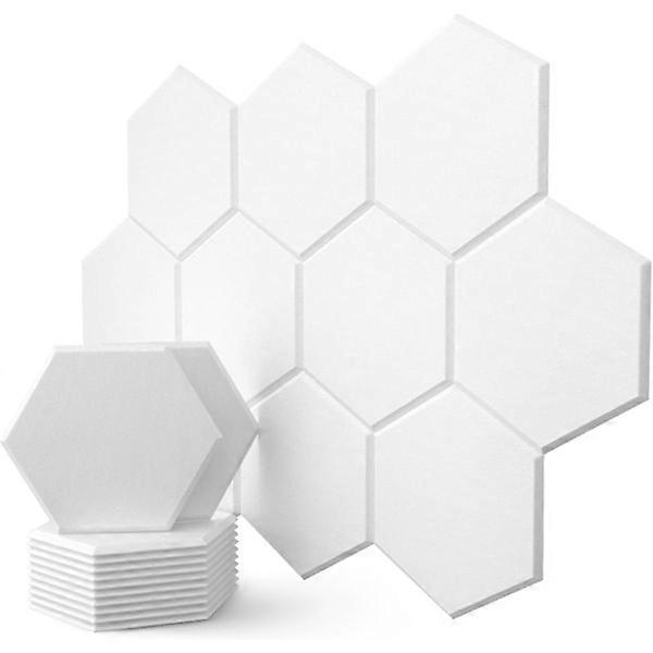 Acoustic panels, 12 hexagonal sound absorbing tiles with stickers