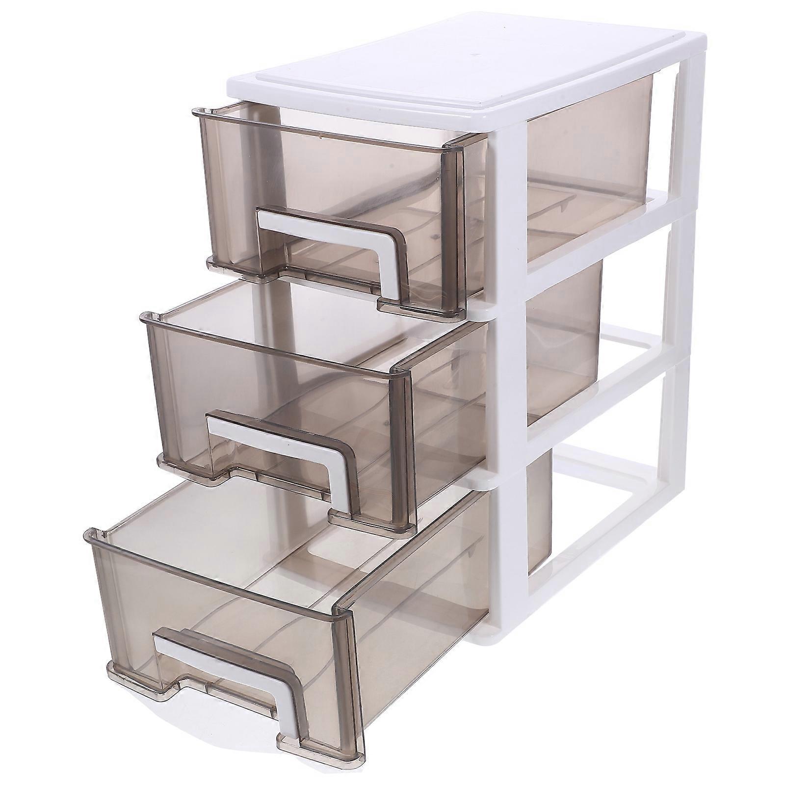 Three Layer Transparent Storage Box, Portable Multifunctional Drawer Organizer for Desktop, Office, Study Room, Space Saving Storage Solution for