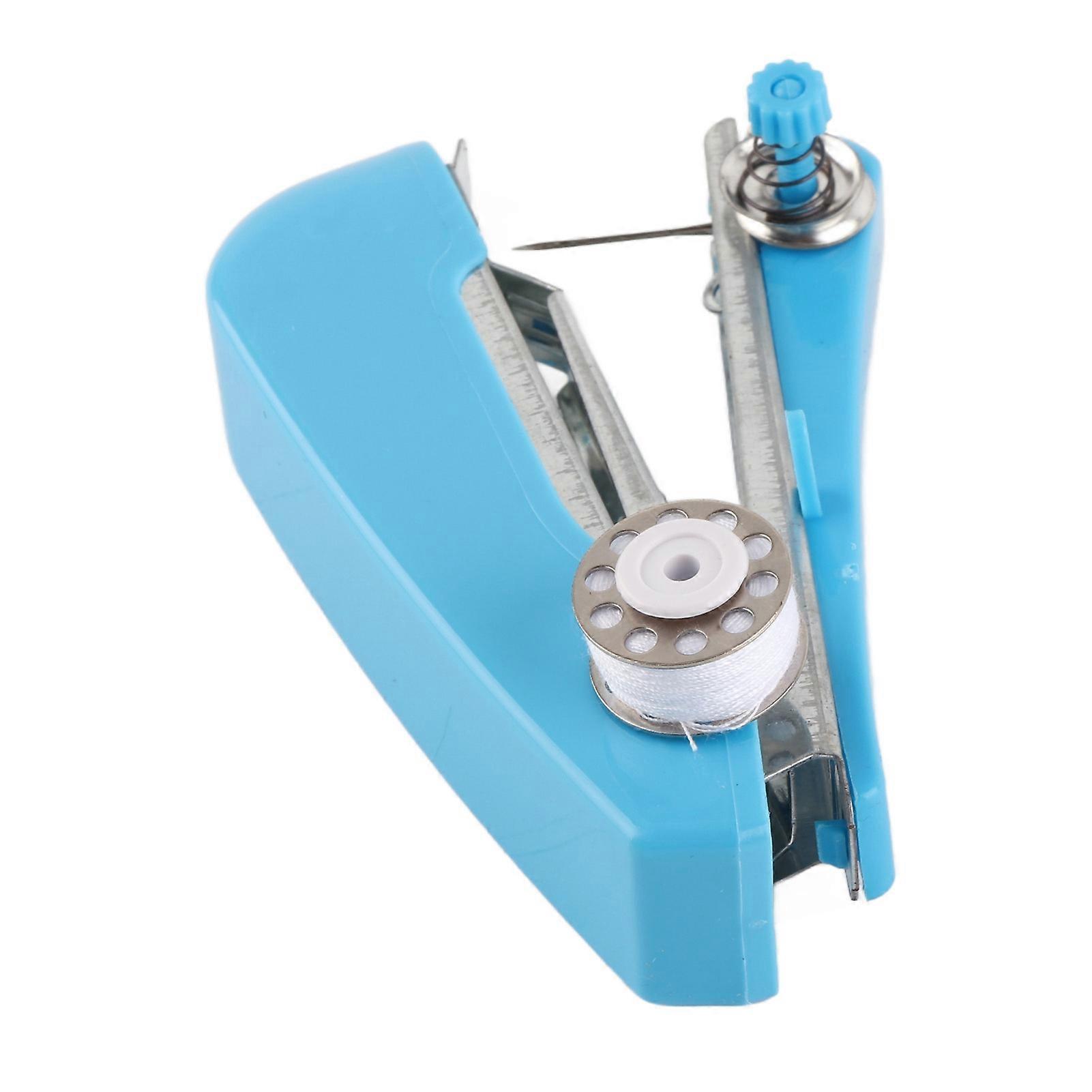 Handheld Sewing Machine Portable Mini Handheld Stitching Machine Automatic Feeding DIY Hand Sewer Machine for Household Blue 