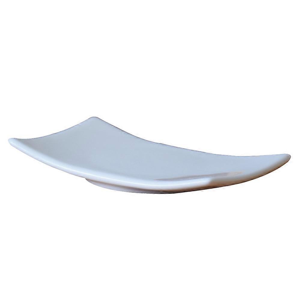 Ceramic Soap Box Bathroom Use Drainage Anti Slip Design White 12.9x9.5x1.5 Cm 1Pack