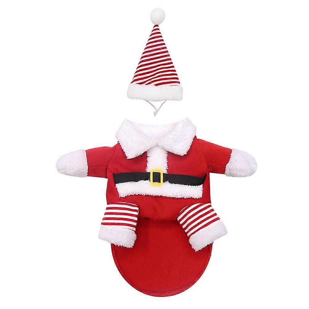 Xmas Party Pet Clothing Set For Dogs With Hat In Red Color Suitable For Christmas And Winter Parties 1 Set