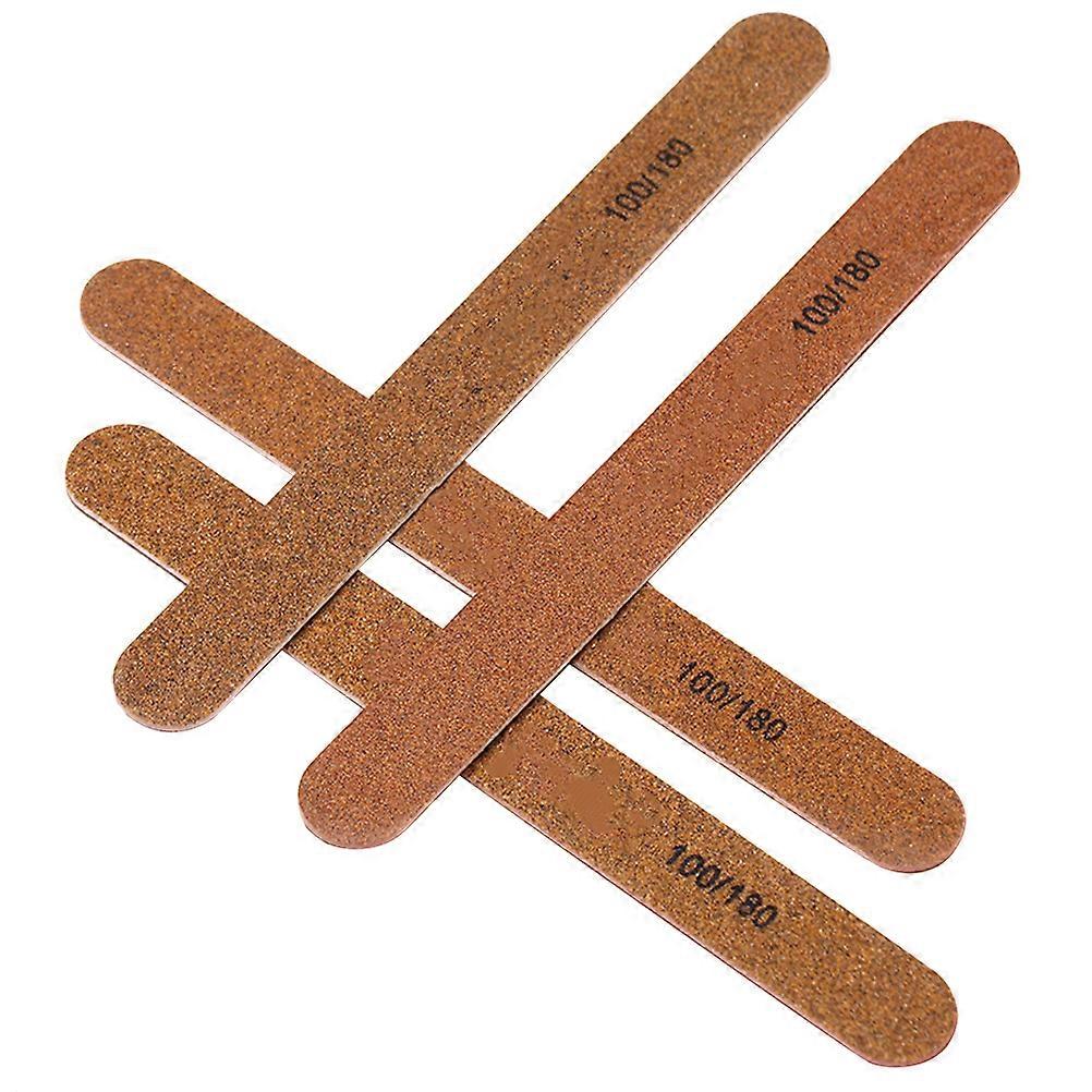Nail Polishing Tool 50Pcs Double-Side Board Straight Nail Files For Professional Salon Use Light Brown Trimming