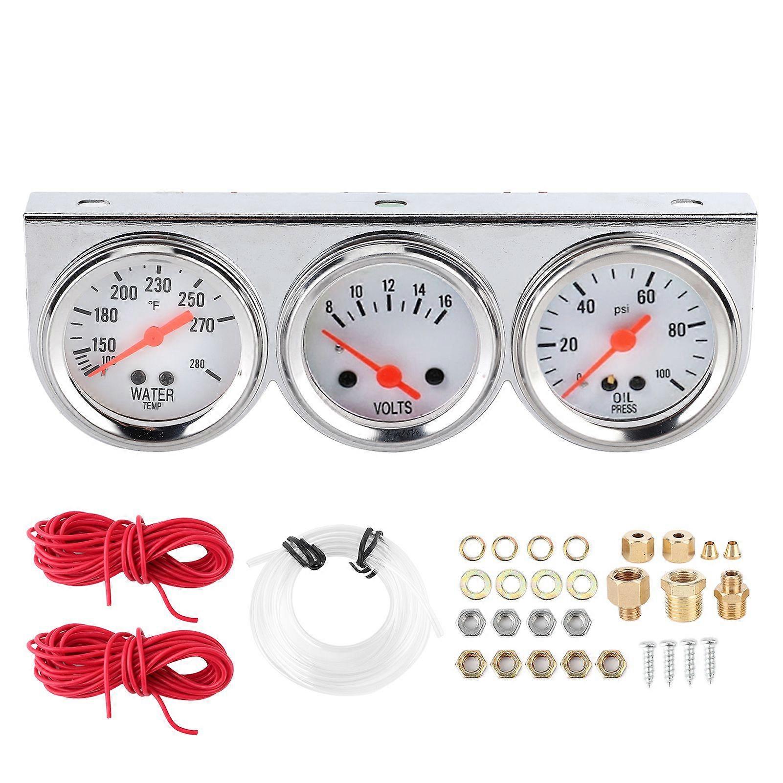 Manometer-Set 3 in 1 Wassertemperatur Volt Ölpresse 52mm Mechanisch