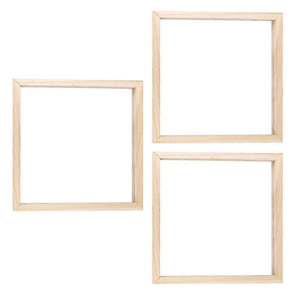 Dried Leaf Photo Frame 3Pcs Square Design For Children And Families 20X20CM Beige Color Ideal For Living Room Office Decorative Display