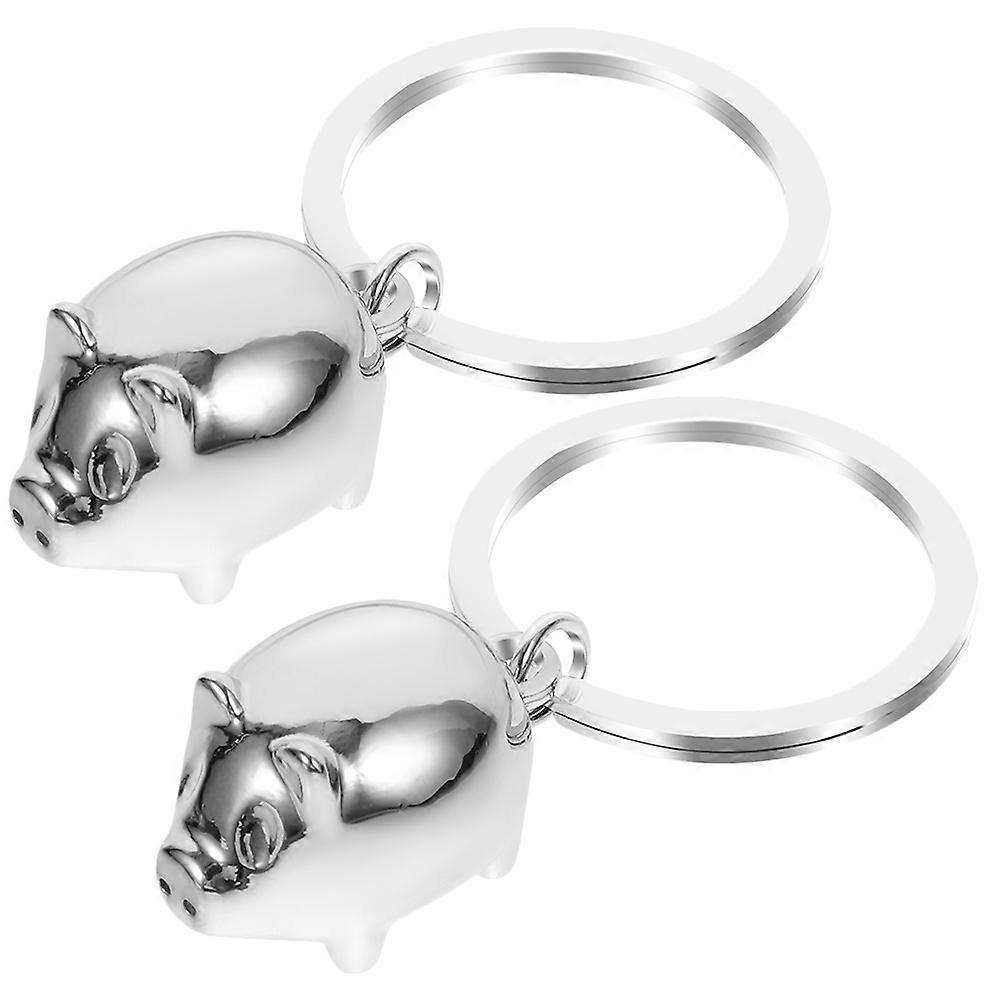 2pcs Cute Pig Key Holder Keychain Mini Piggy Pendant for Bags Keys Party Favors