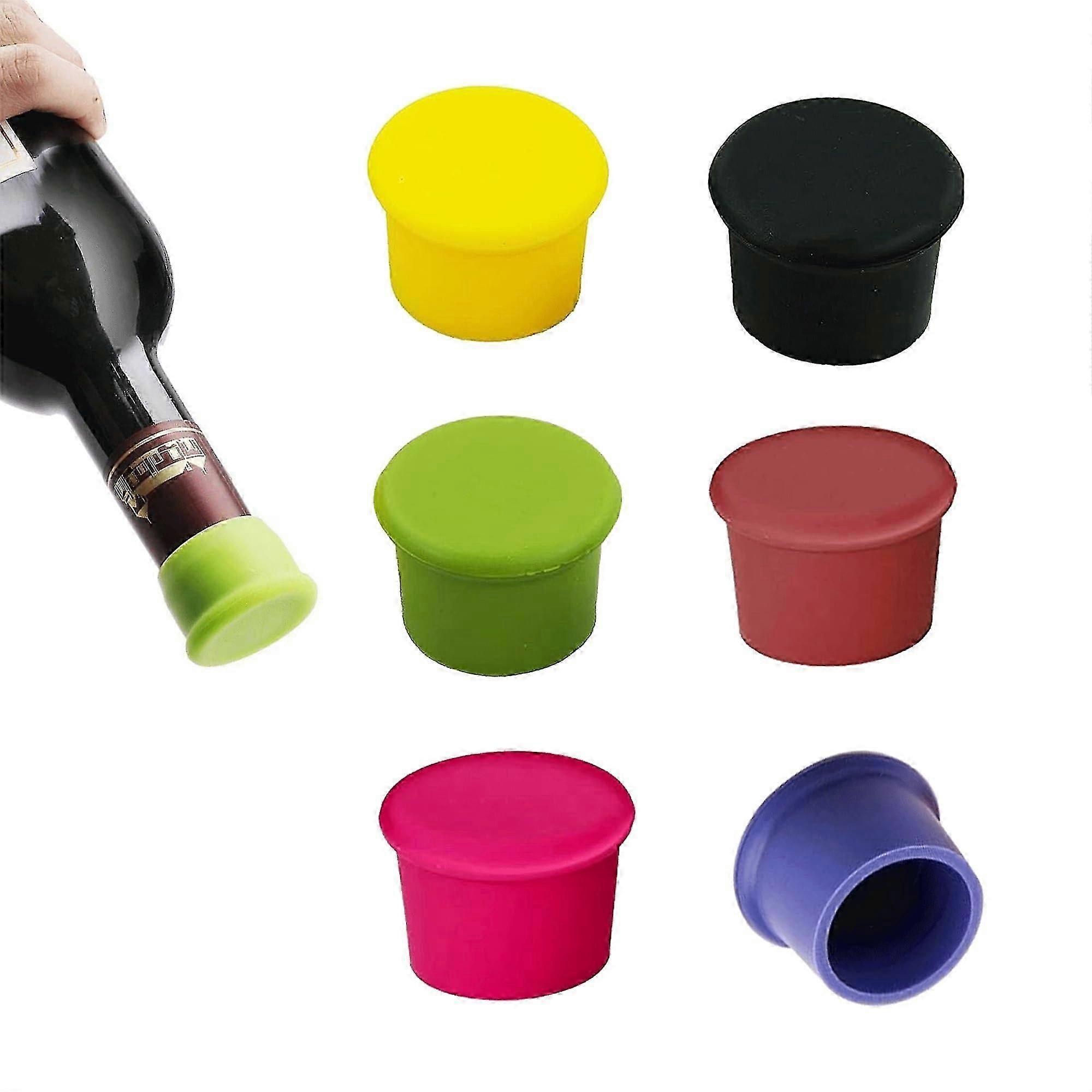 6 Pack Silicone Bottle Caps Reusable Leakproof Seal Keep Fresh Wine