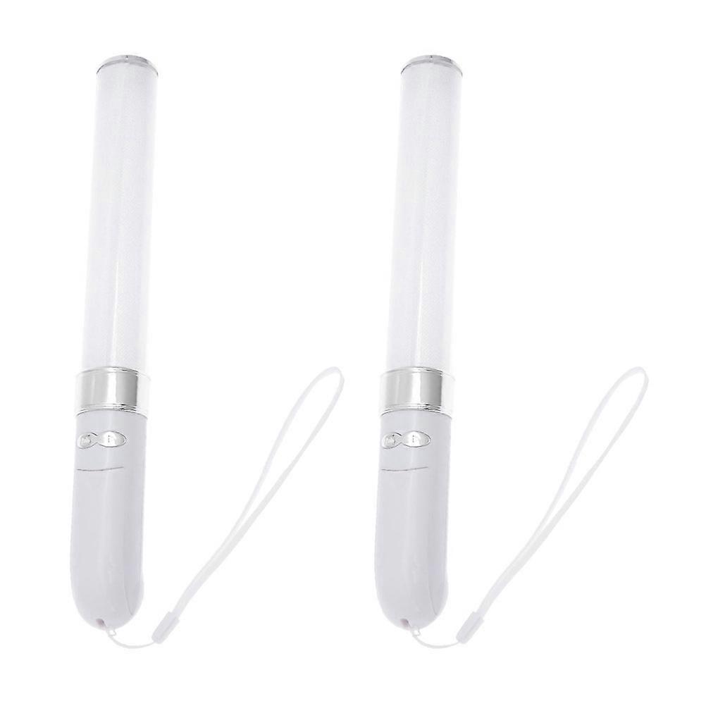 Portable 2Pcs Colorful Glow Stick Props New Year Party Children 28X3CM White Button-Controlled Lighting