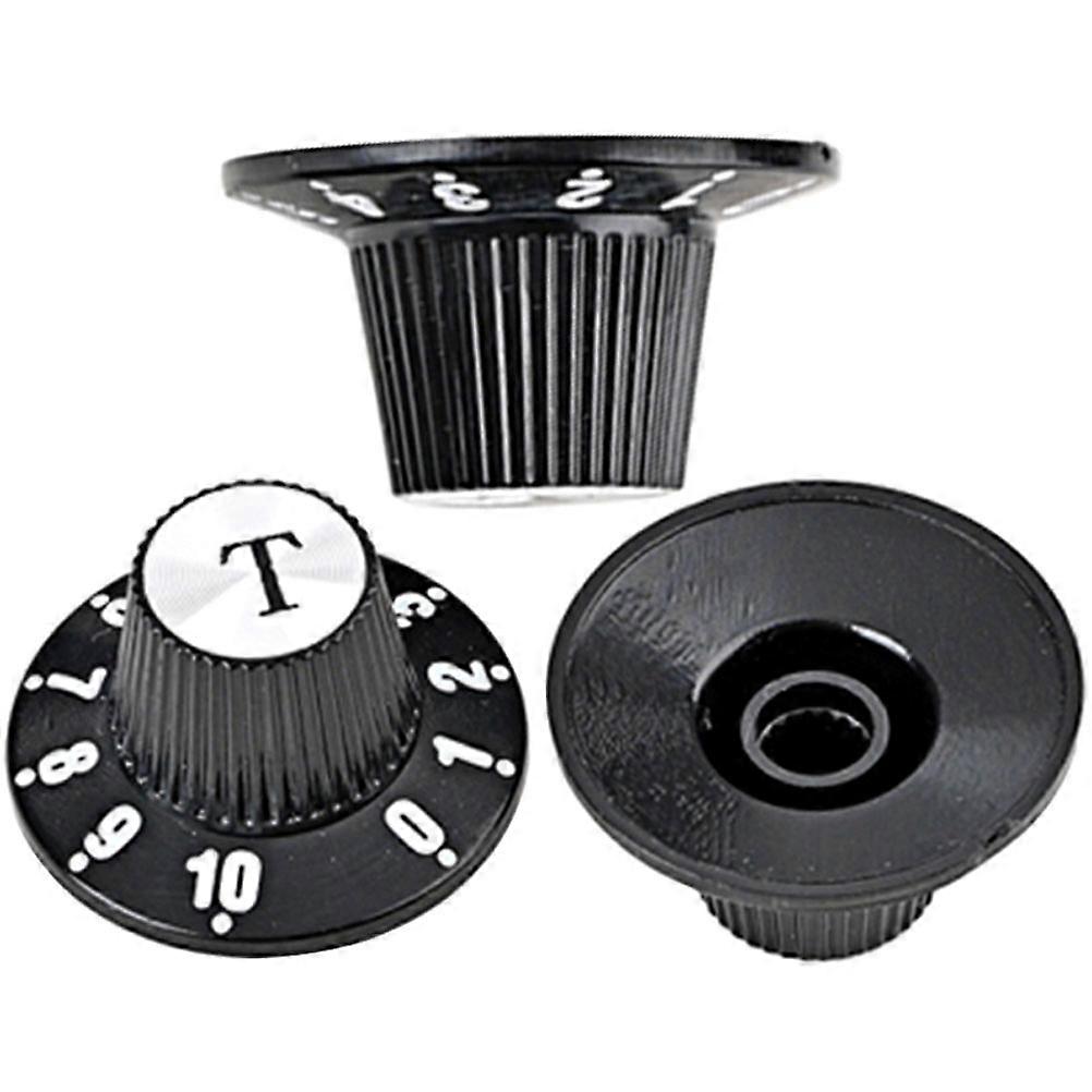 Black Guitar Volume Knobs for Electric Guitar Bass Easy to Install Durable Plastic 3pcs