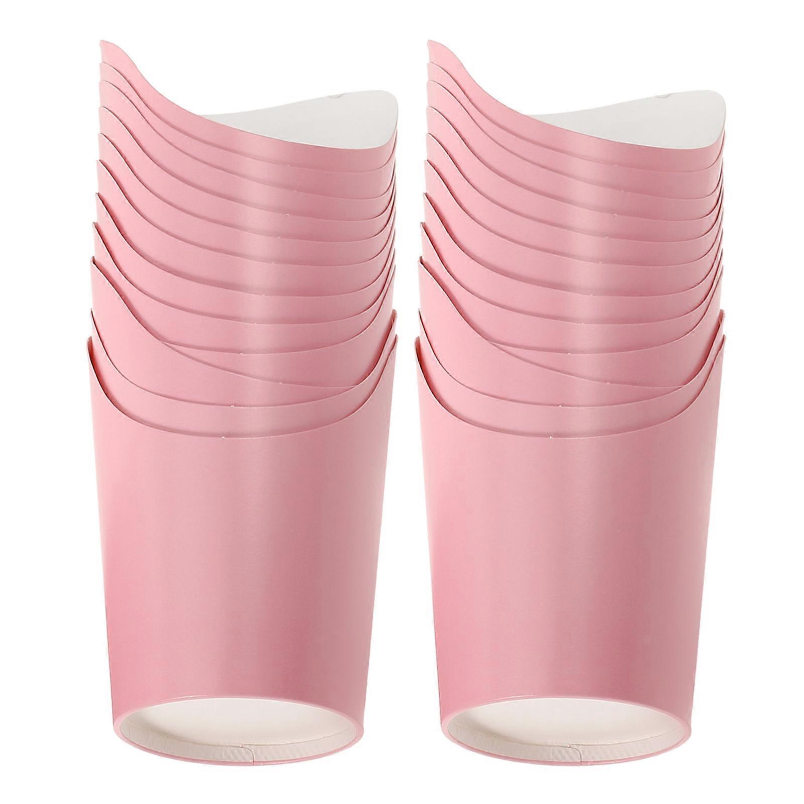 Pink Disposable Charcuterie Cups for Party Use Lightweight and Easy to Store Paper Snack Boxes 100pcs
