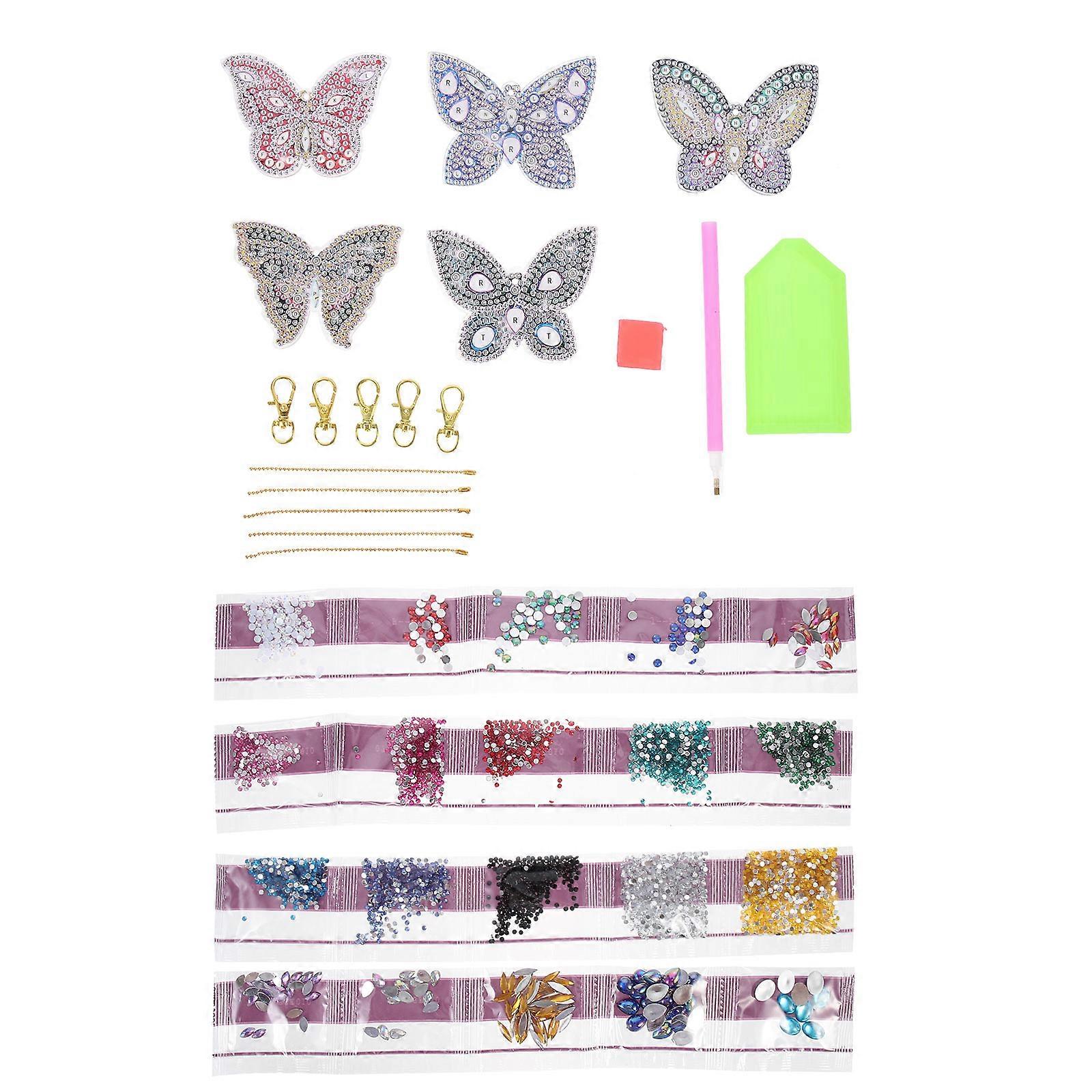 Keyring Making Kit Assorted Color Diamond Paint Keychain For Craft Projects Unique Design 1 Set