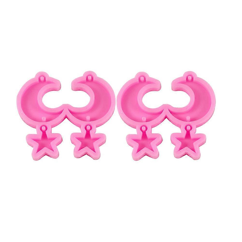 Earring Making Molds 4Pcs DIY Silicone Mold Watermelon Red Great For Crafting Sessions With Moon Shape