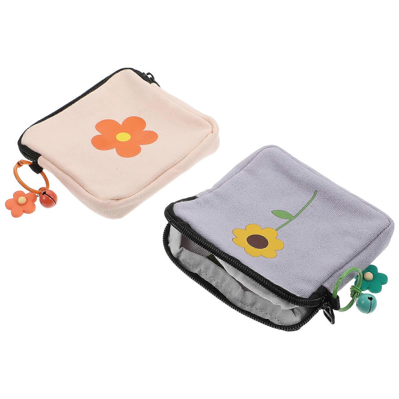 Sanitary Napkin Pouch For School Privacy Protection Rectangular Assorted Color 2Pcs