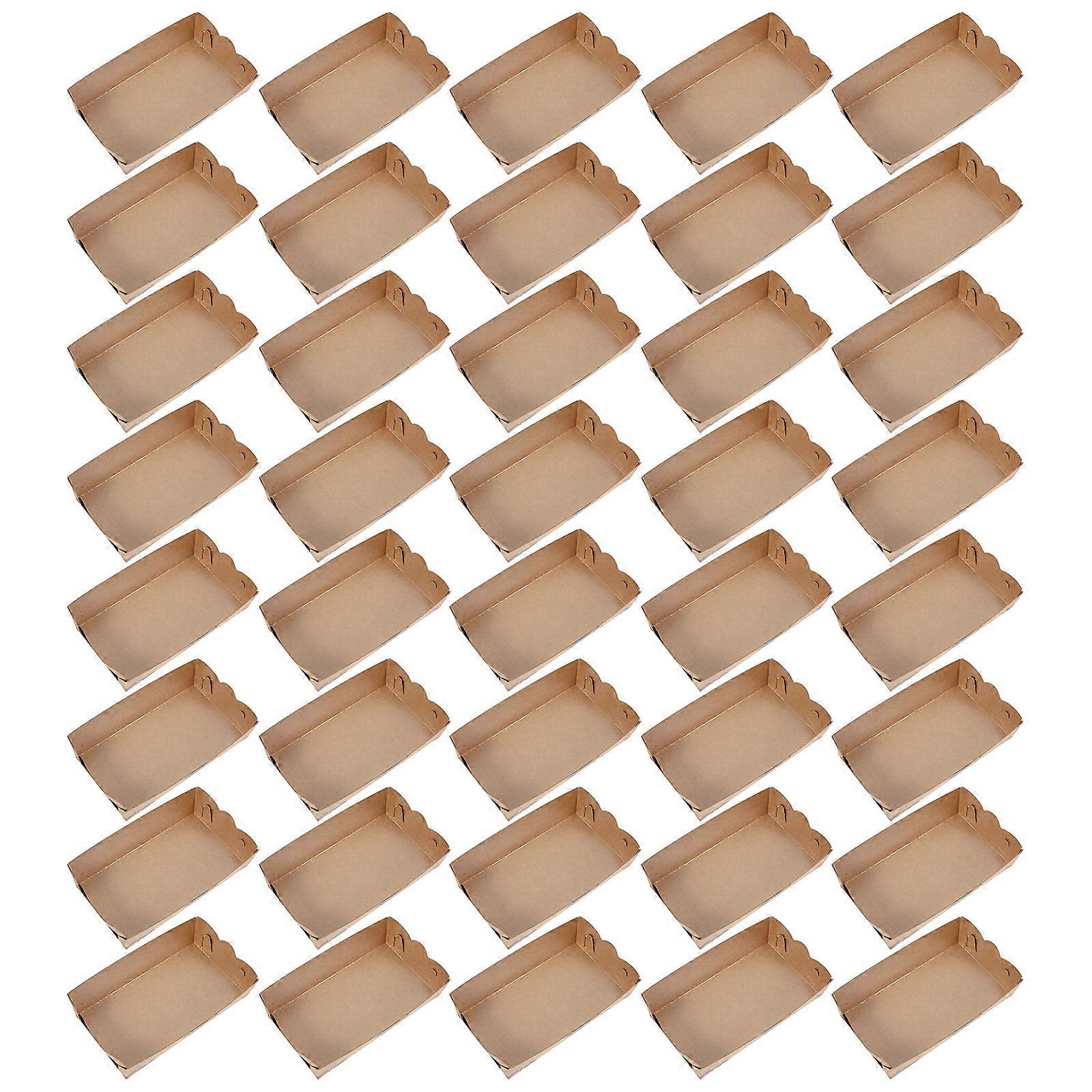 Food Trays 100Pcs Paper Meal Preparation Tray Great For Carnival Gatherings 3.5CM Height Space Saving Stackable Brown Container