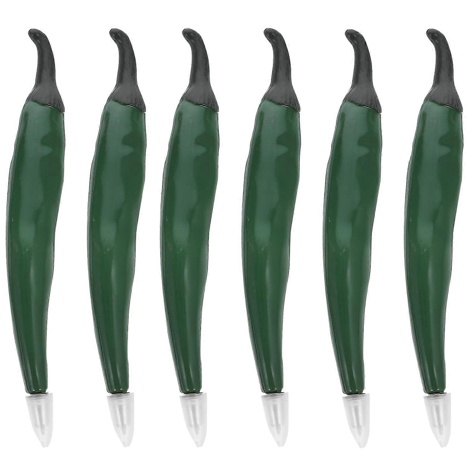 6pcs Realistic Pepper Shaped Ballpoint Pens – Stylish Writing Tools for Students & Office Use with Unique Fridge Magnet Design