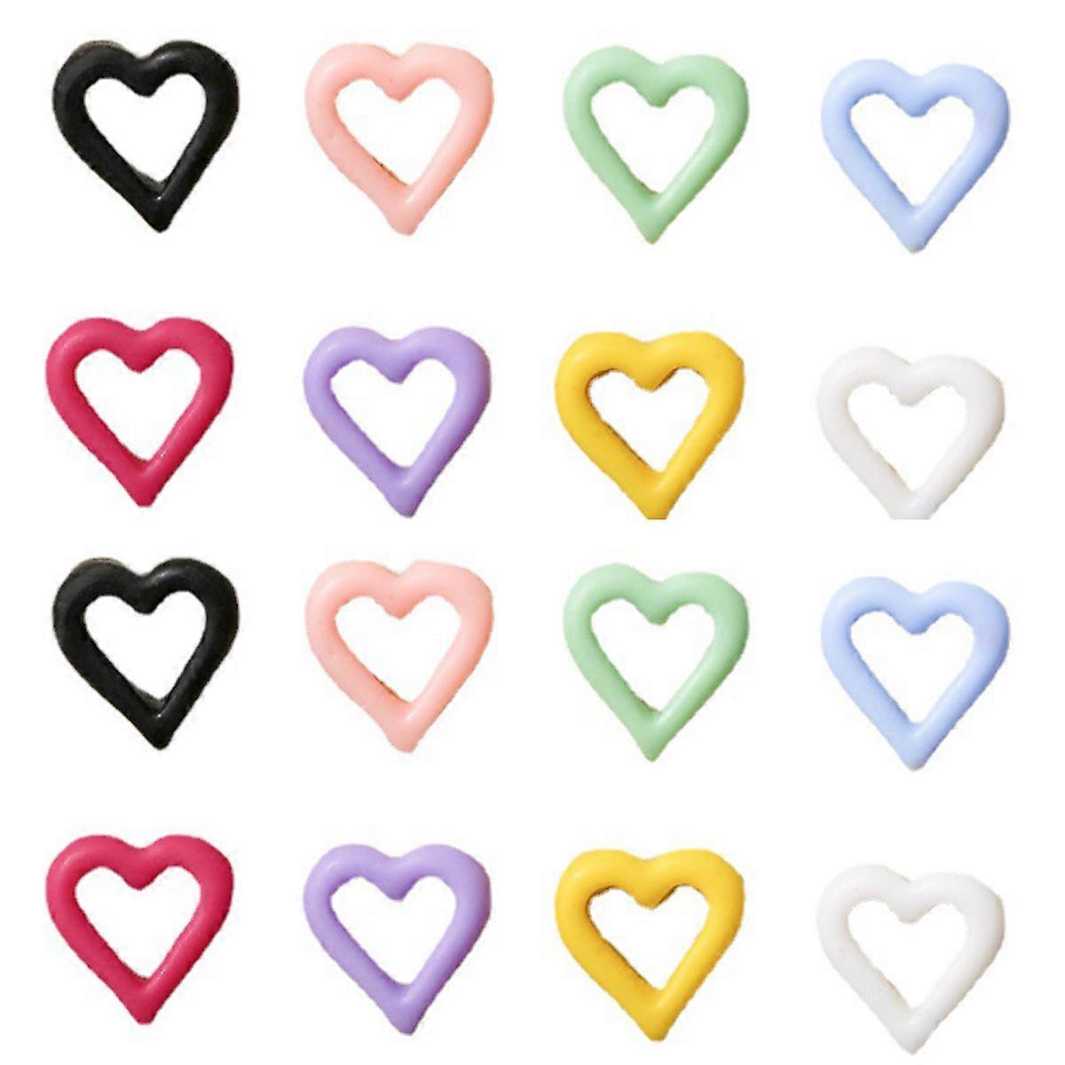Valentines Day Heart Nail Charm 100Pcs Flat Back Charms Assorted Color For Adornment And 3D Effect On Nails
