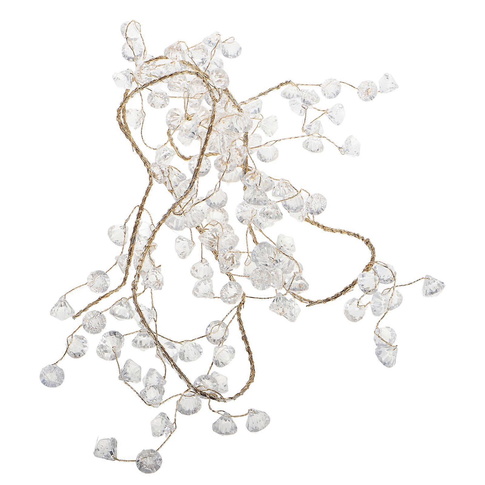 Acrylic Beaded Garland with Wire, Transparent Crystal String Decoration for Christmas Trees, Weddings & Birthday Parties, & Multi Purpose Festive