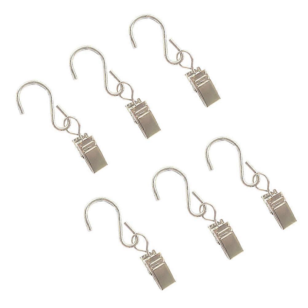 Silver Metal S Hooks with Clips for Curtain Hanging Party Decorations Photo Lantern Tent 4 9x2 8x1 7cm
