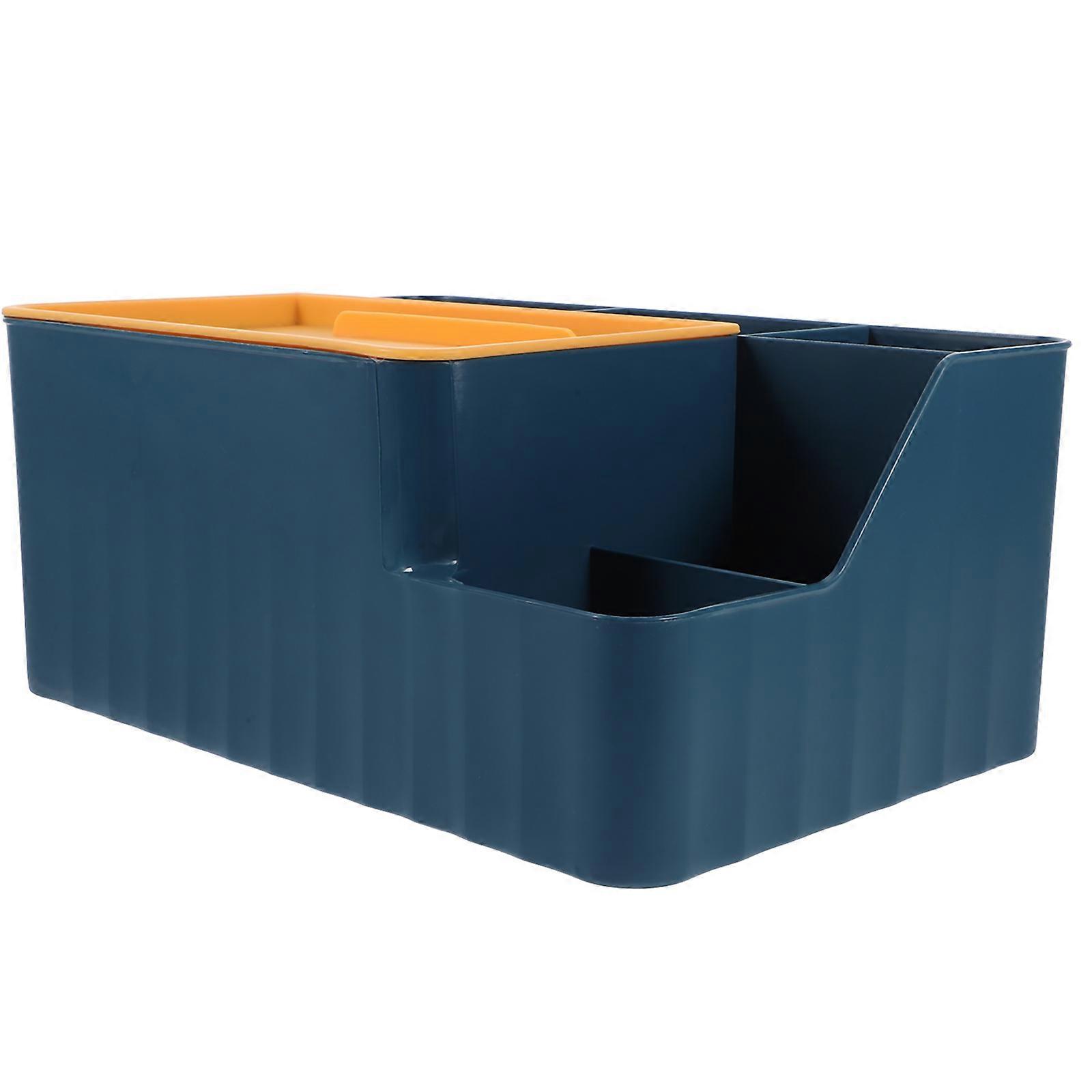 Blue Plastic Tissue Storage Box for Home Office or Car with Simple Stylish Design 4.7 x 3.1 x 2.6 inches