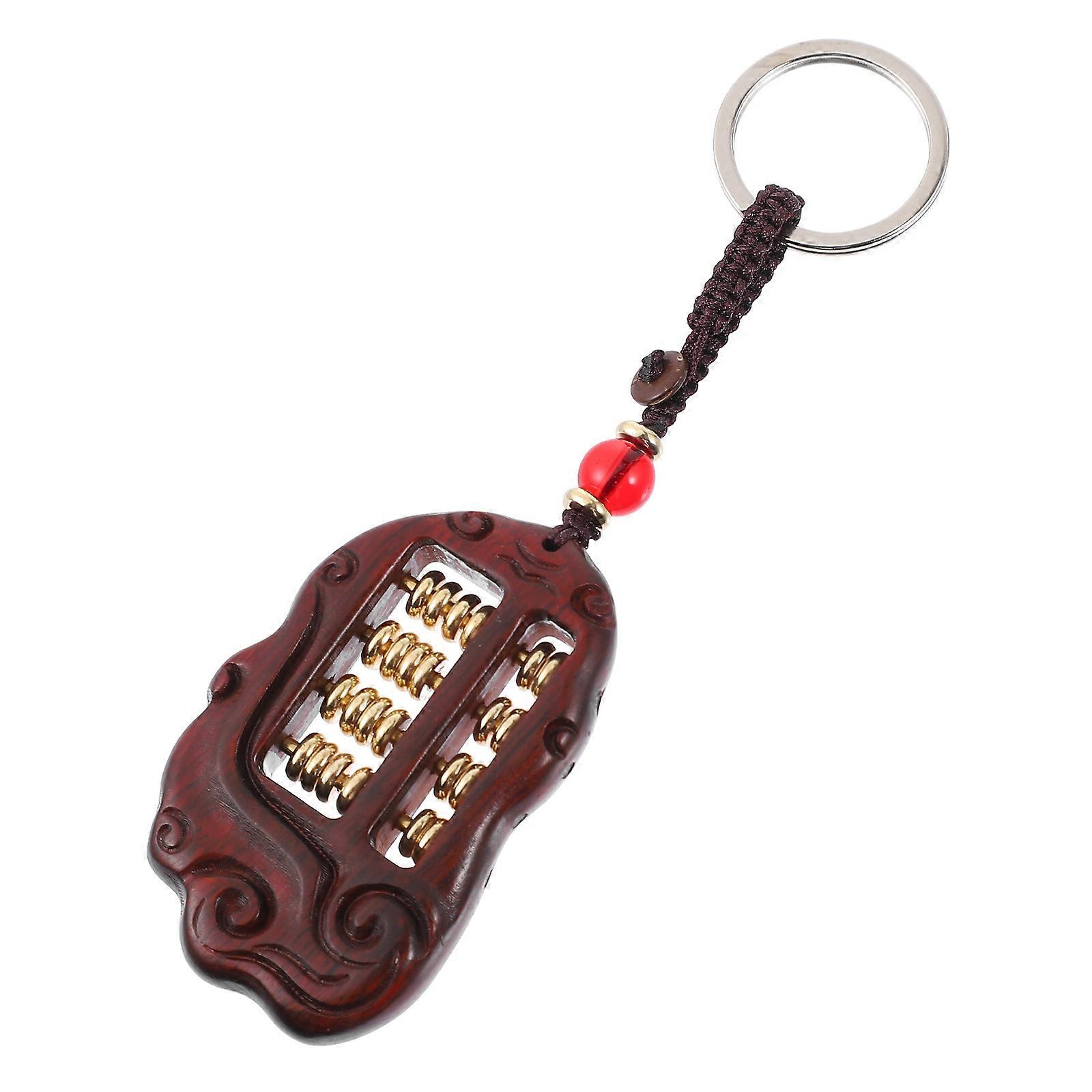 Delicate Abacus Shaped Keychain Pendant for Decor with Synthetic Material Multi Color
