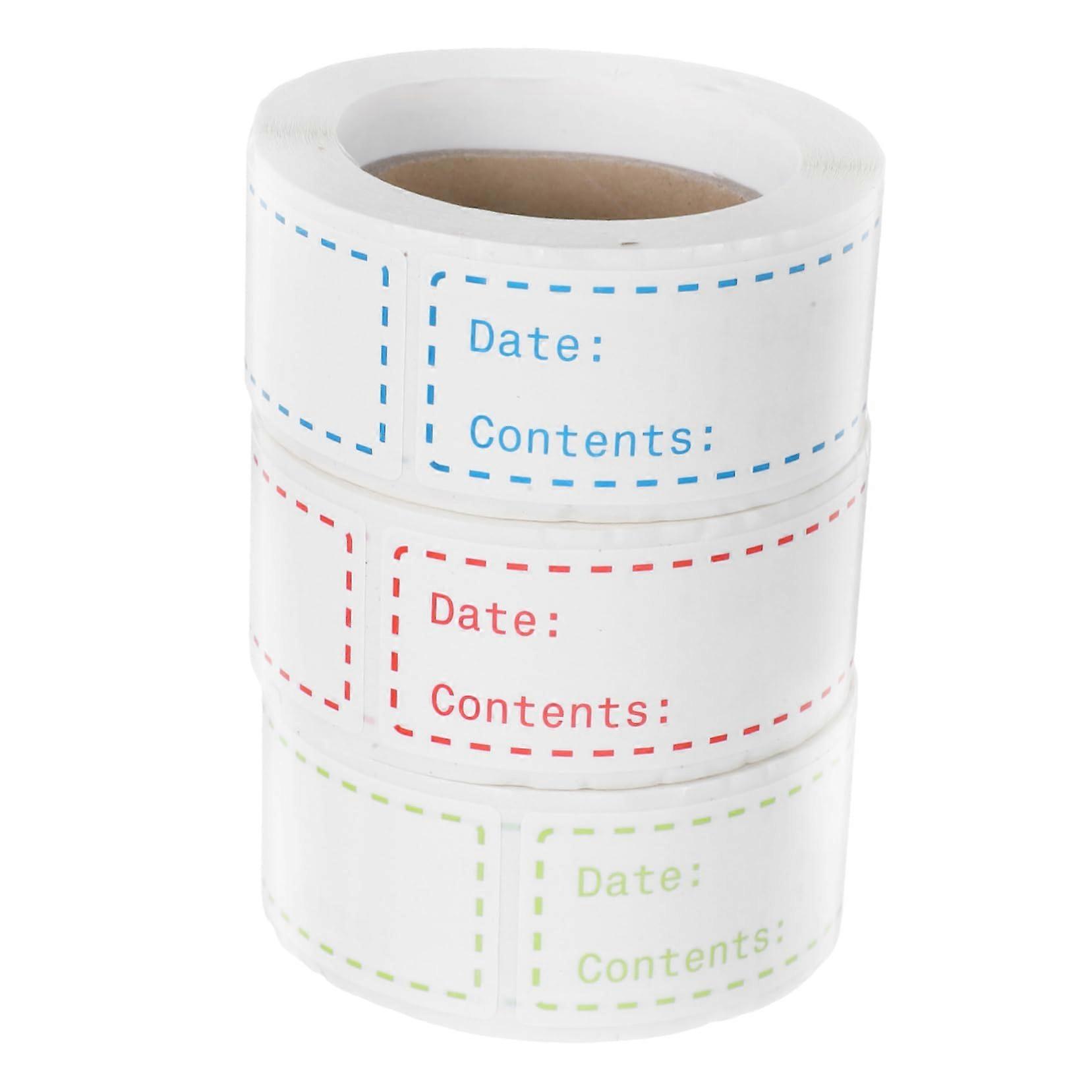 Food Storage Labels 3 Rolls Self-Adhesive Date Stickers for Bottles, Containers, and Meal Prep - Reminders and Organization