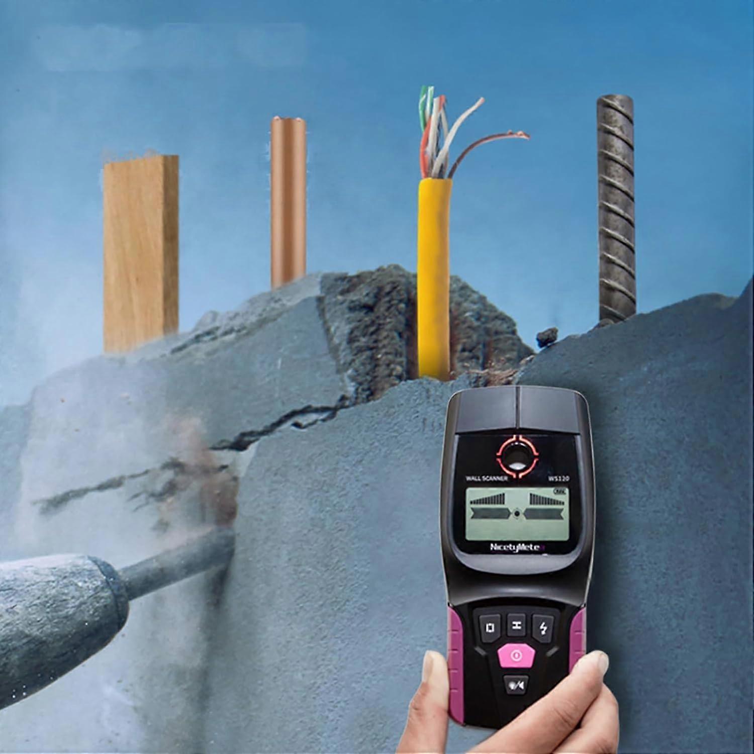 Handheld Scanner for Live Wires and Metal Detection, Multifunctional Cable and PVC Pipe Locator for Wall Scanning