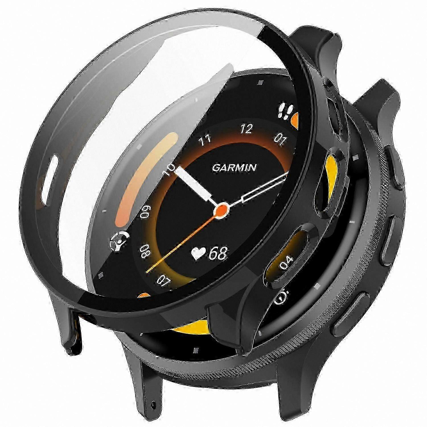 Scratch Resistant Tempered Glass Screen Protector for GPS Smartwatch with PC Case Cover