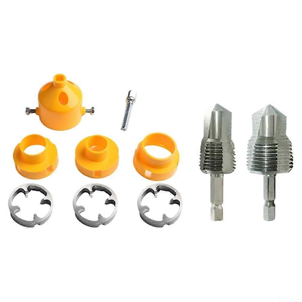 Electric PVC Pipe Threading Kit, 4Point 6Point Tool for 1/2' 3/4' Sizes