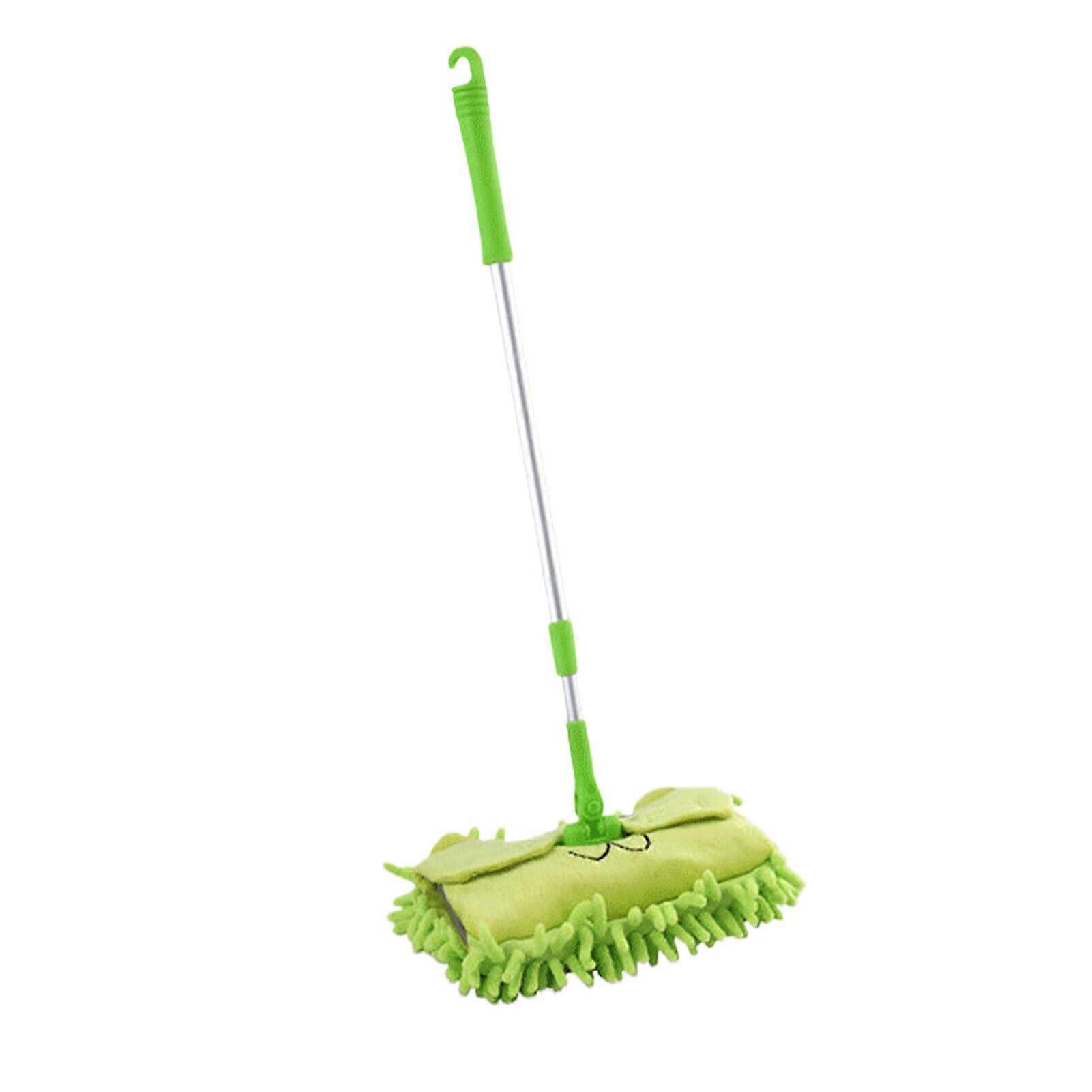 Children's Cleaning Tool Set Mini Broom And Soft Bristled Pet Brush For Easy Storage And Use, Green Color