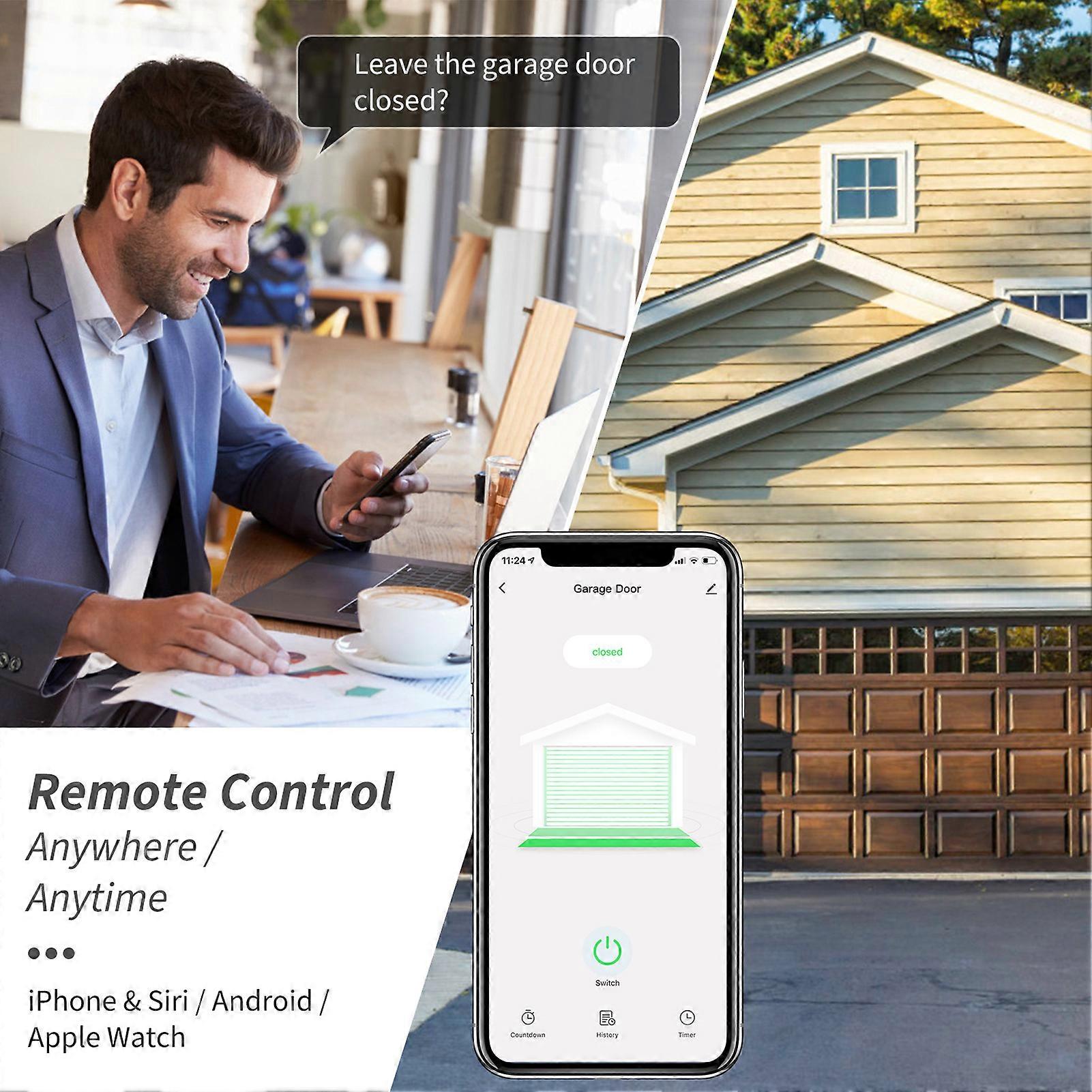 Tuya Wifi Garagentoröffner Intelligentes Garagentor APP Fernbedienung Conrtroll Wireless Controller für Garagentor Kompatibel mit Amazon Alexa Home