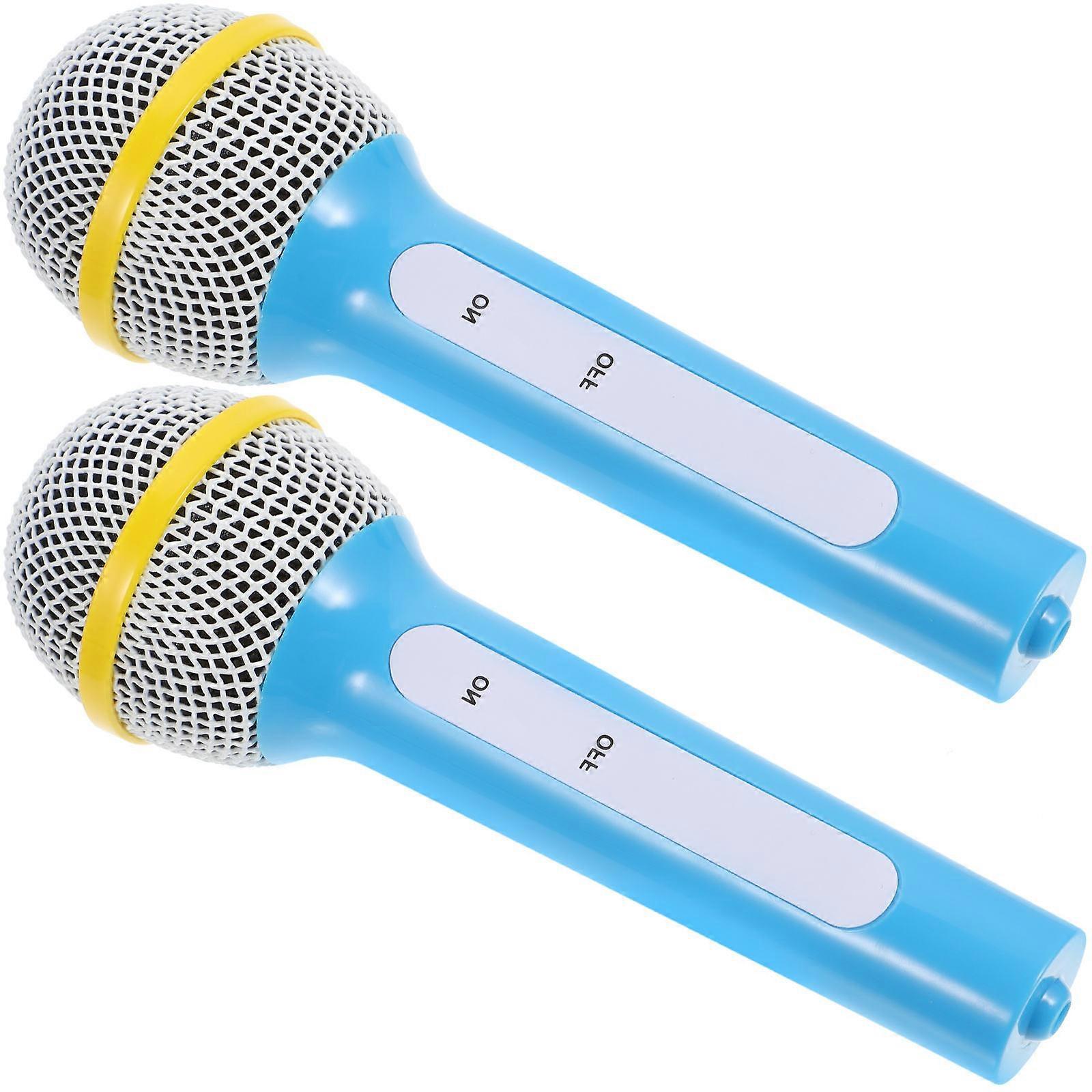 2pcs Lightweight Pretend Microphone for Party Props Role Play Fun, Easy to Carry and Use for Boys