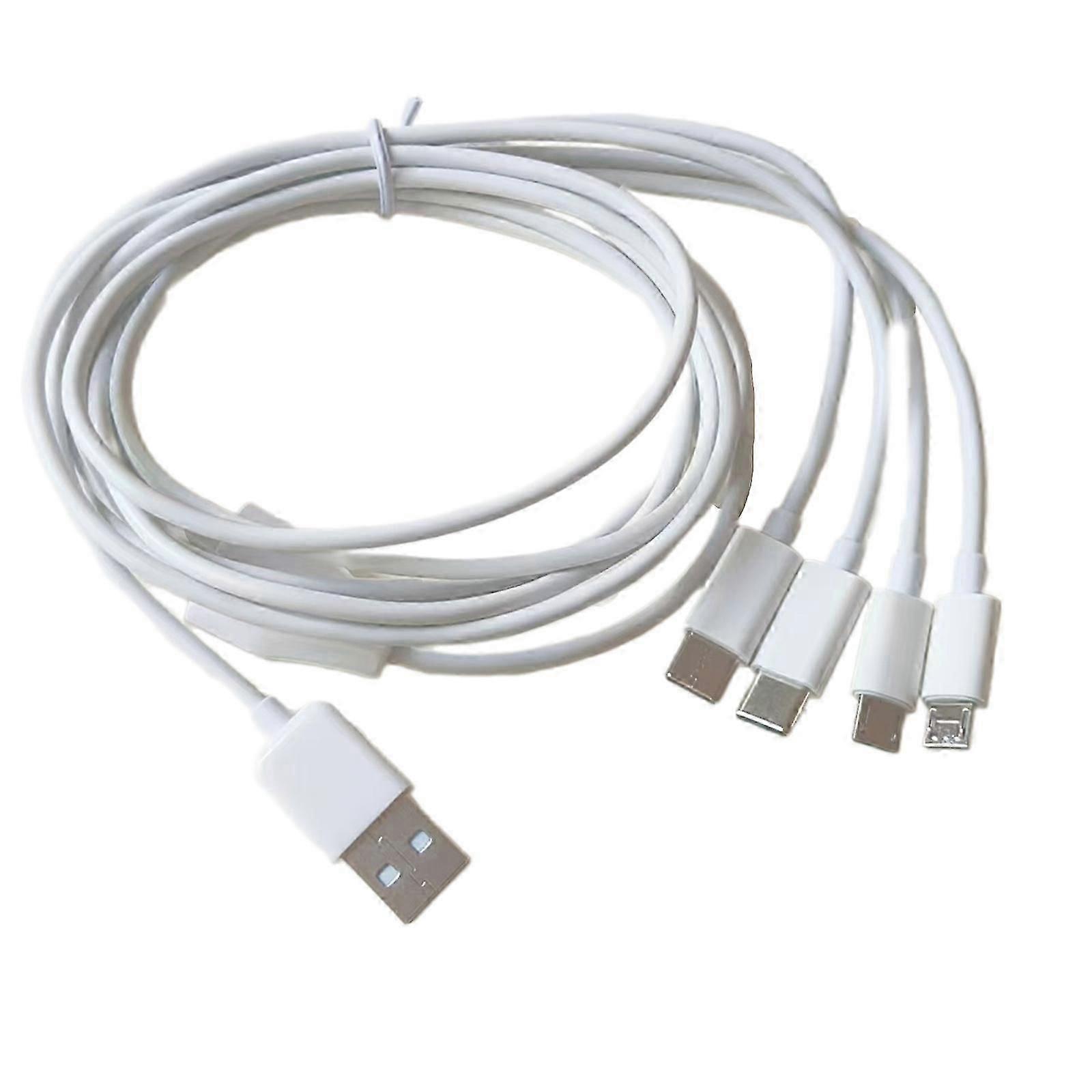 MultiDevice USB Charging Cable 4 in 1 Design Support Type C and Micros USB