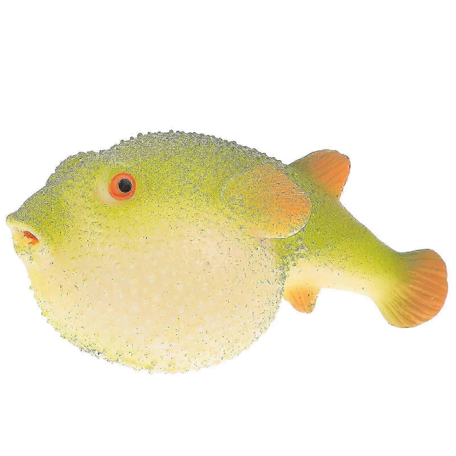 教育用グリーンフグフィッシュスクイーズボール - 子供の感覚遊びのためのノベルティストレス解消おもちゃ