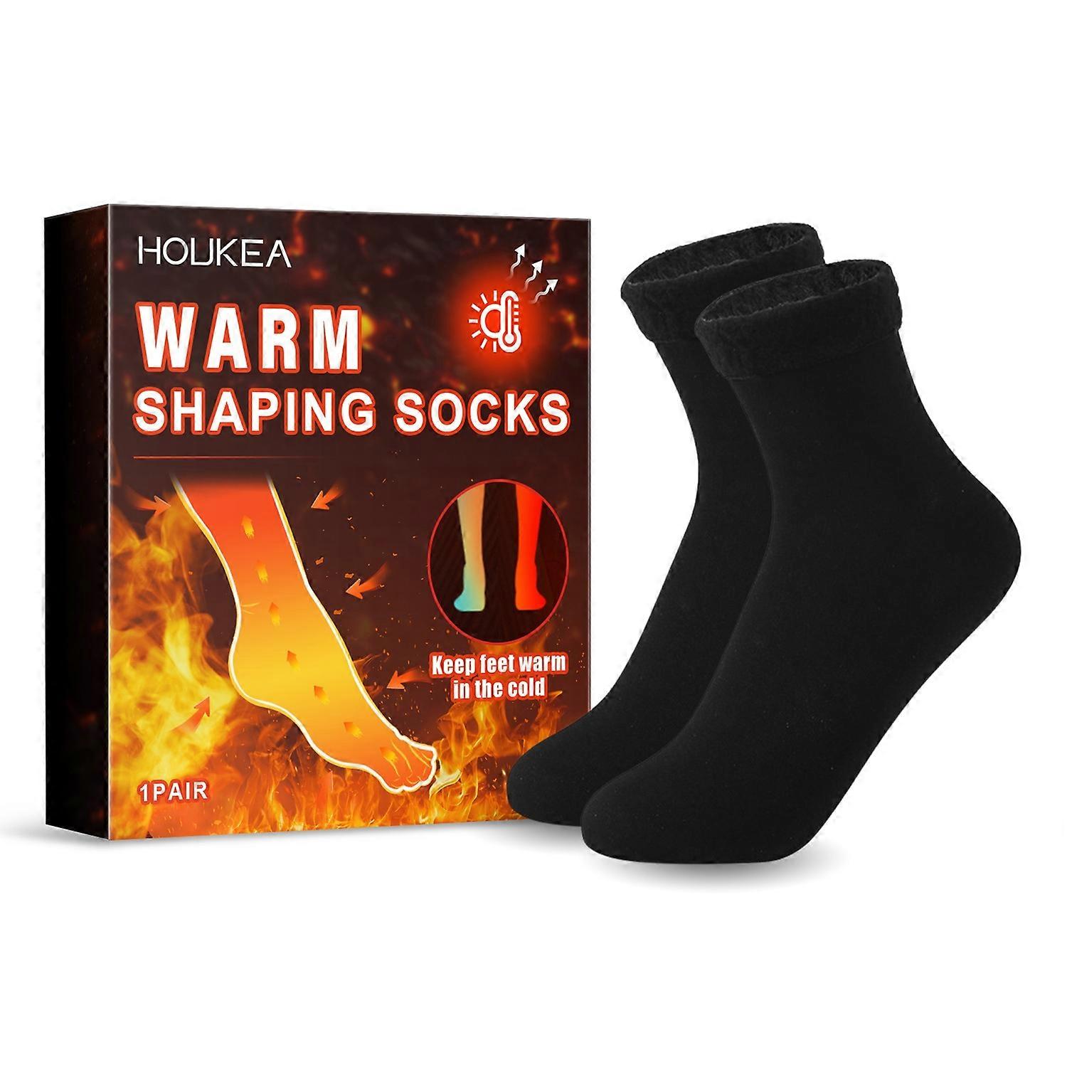 1-6x HOUKEA HKA06-A043-1-MX1 1 Pair Self-Heating Cold-Proof Socks Breathable Warm Winter Kids Adults