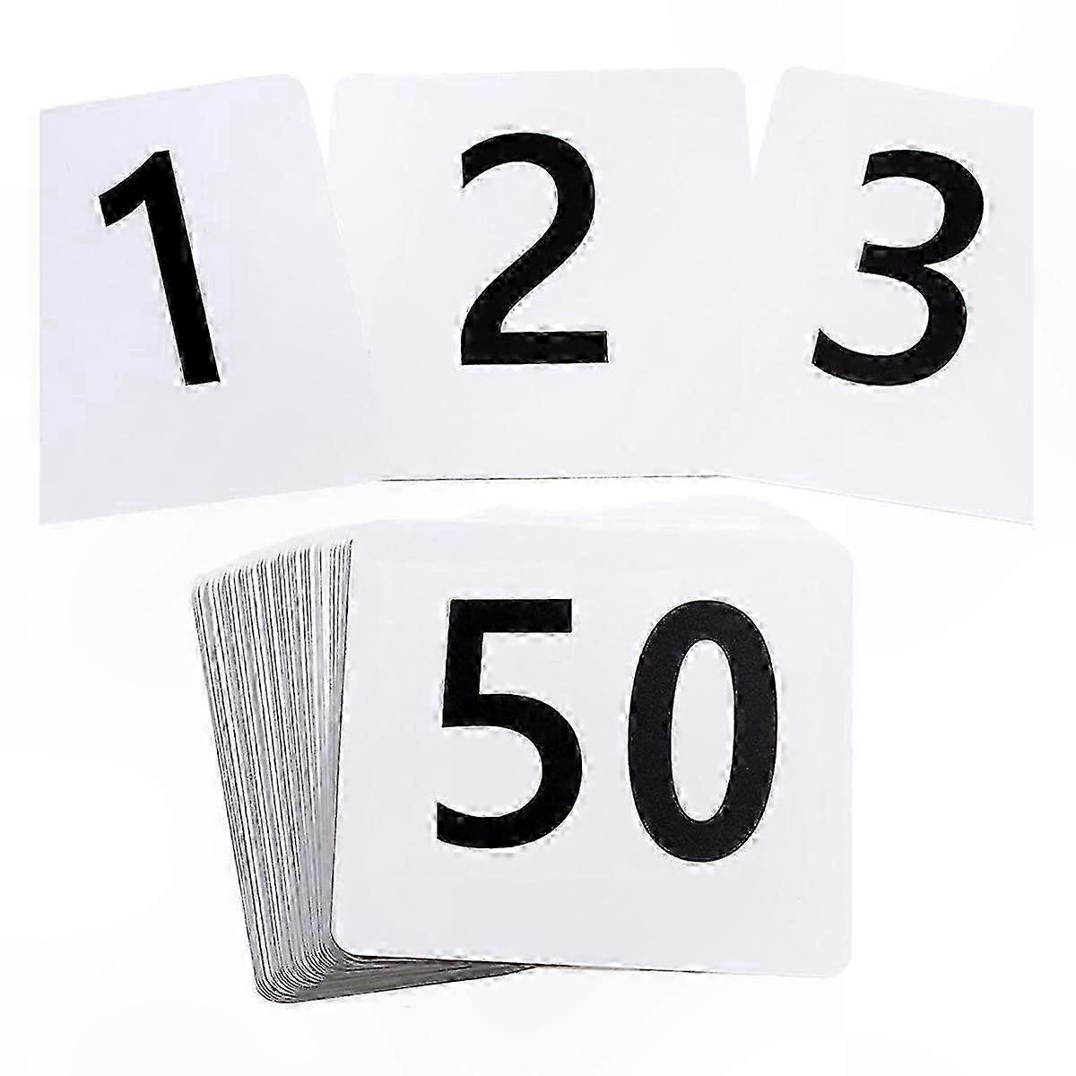 50 Count Double-Sided Table Numbers 1-50, 3.7x4 Inch Cards for Weddings, Receptions, and Event Decor