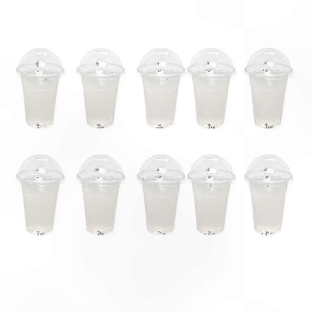 100 Count 500ml Clear Plastic Cups with Dome Lids and Hole, Ideal for Tea, Juice, and Milk Tea Beverages