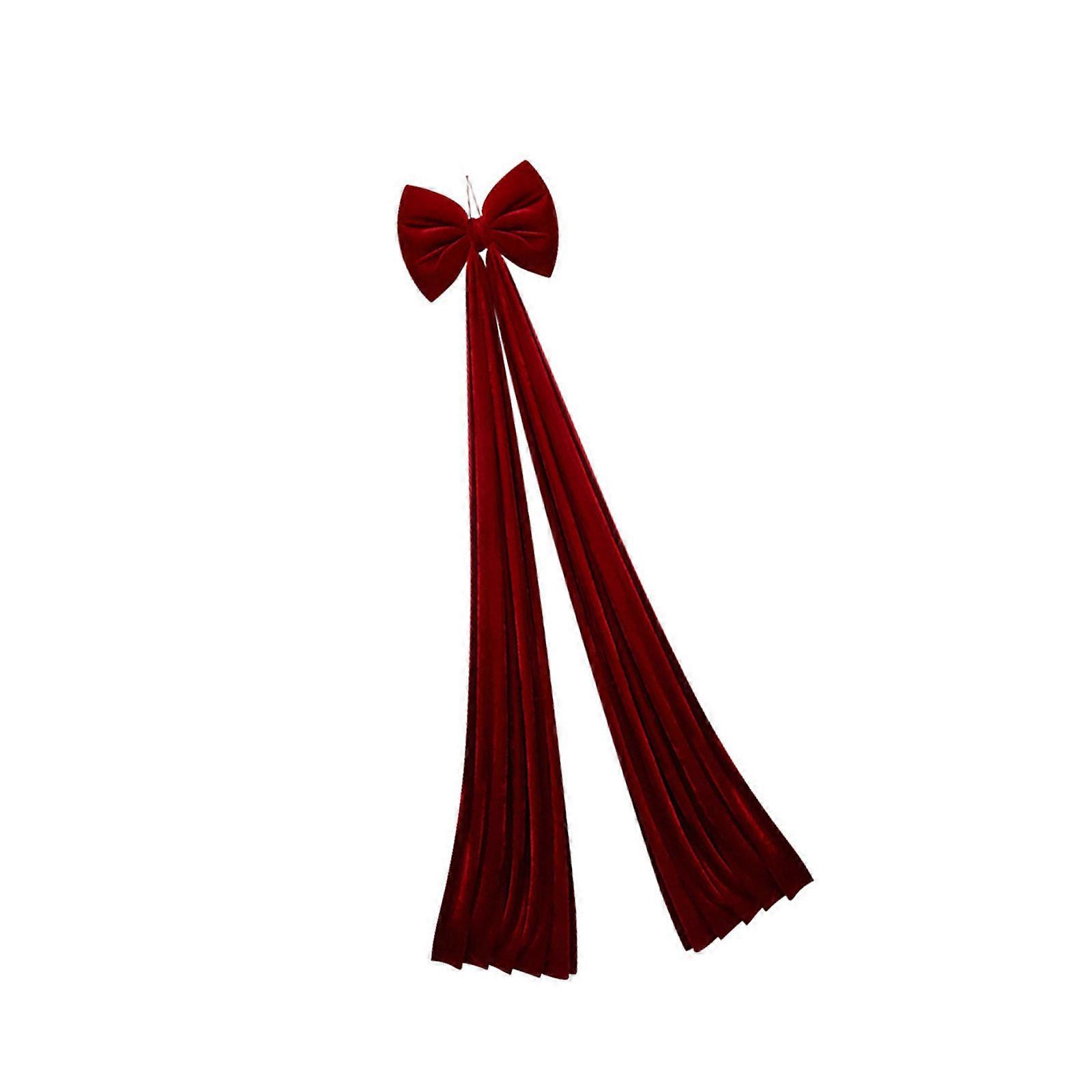 عيد الميلاد Bowknot معلقة زخرفة كبيرة أقواس زينة شجرة عيد الميلاد للحفلات المنزلية في الهواء الطلق استخدام بورجوندي