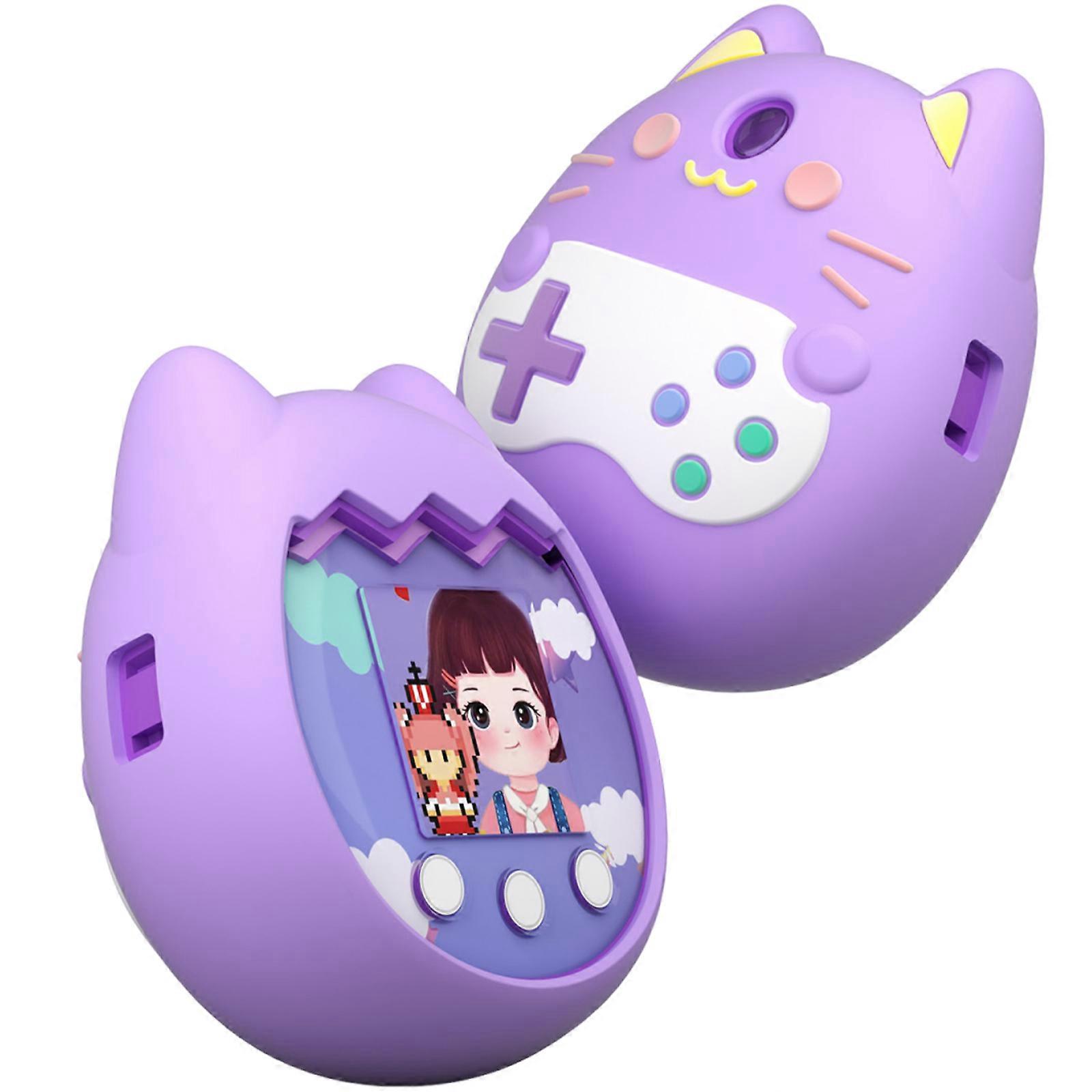 Scratchproof Shell Full Coverage Sleeve Dustproof Silicone Protector Case for Virtual Pet Game Machine  Purple