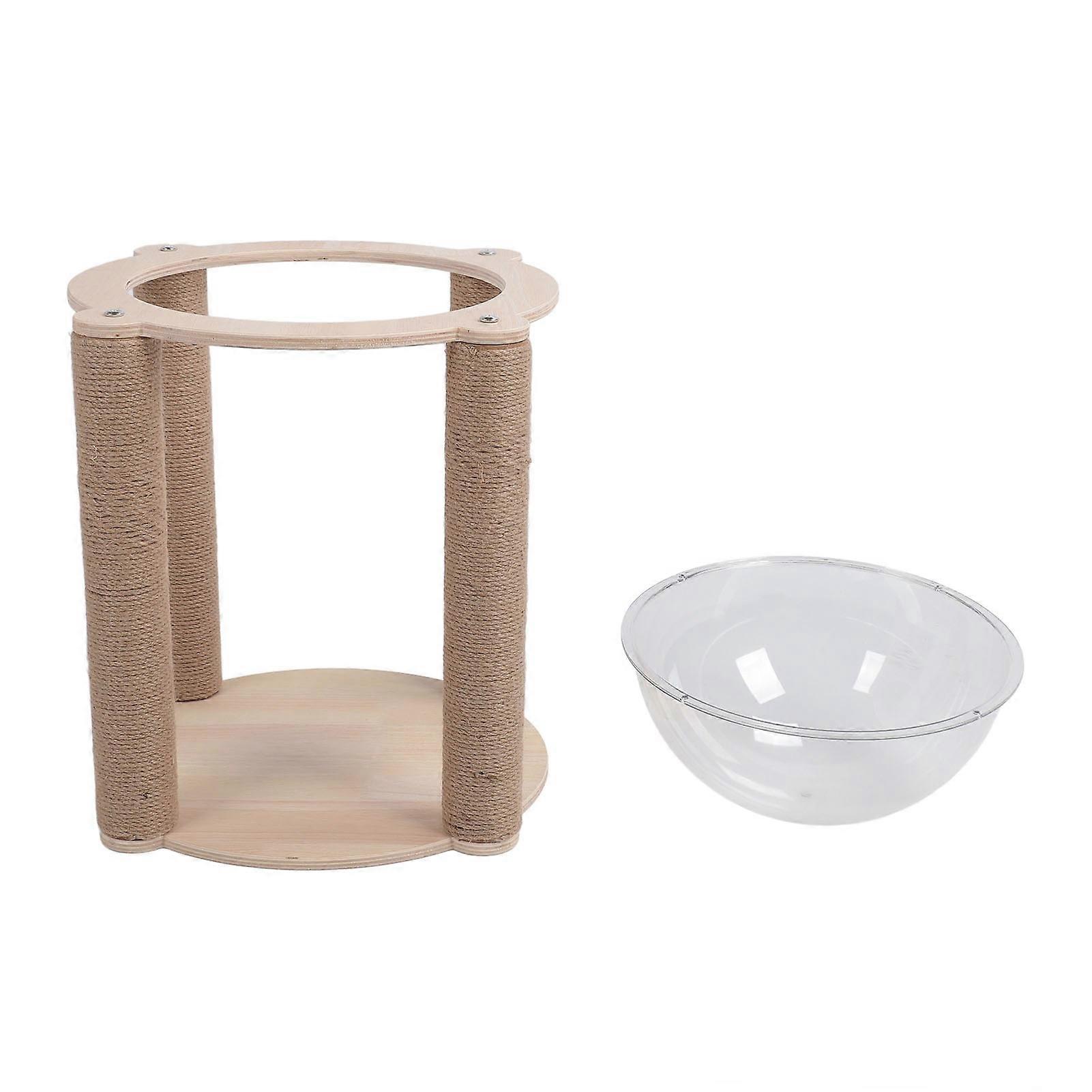 Wooden Cat Tree 45x43cm Indoor Scratching Post with Capsule Bed